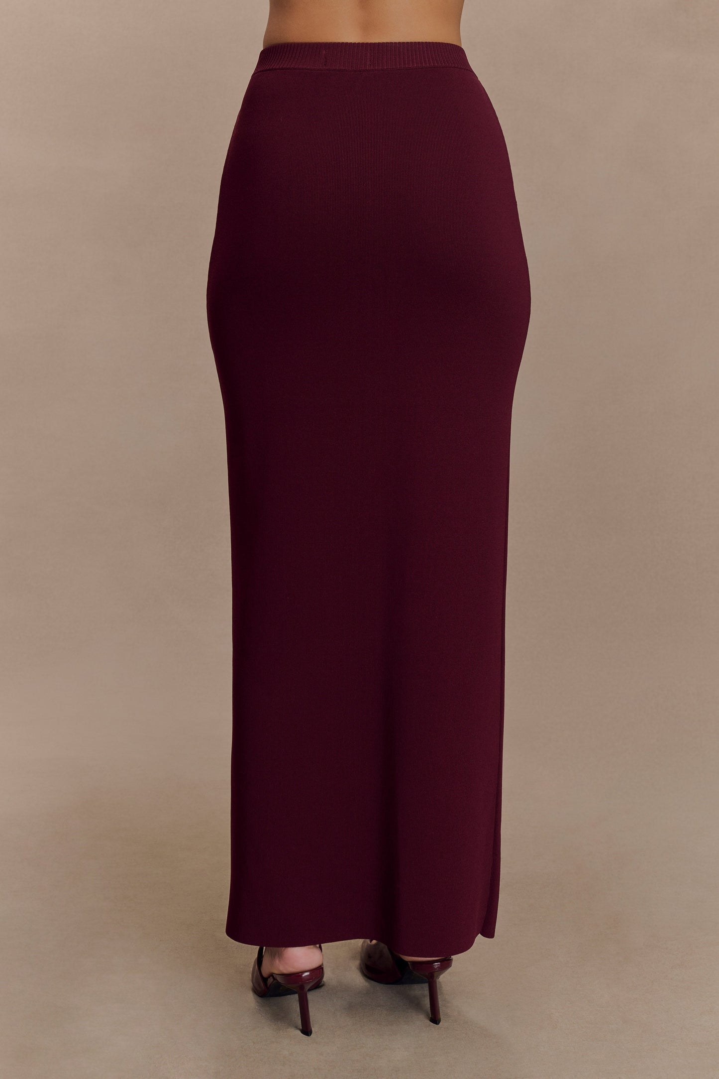 Francisca Mid Rise Knit Maxi Skirt - Merlot