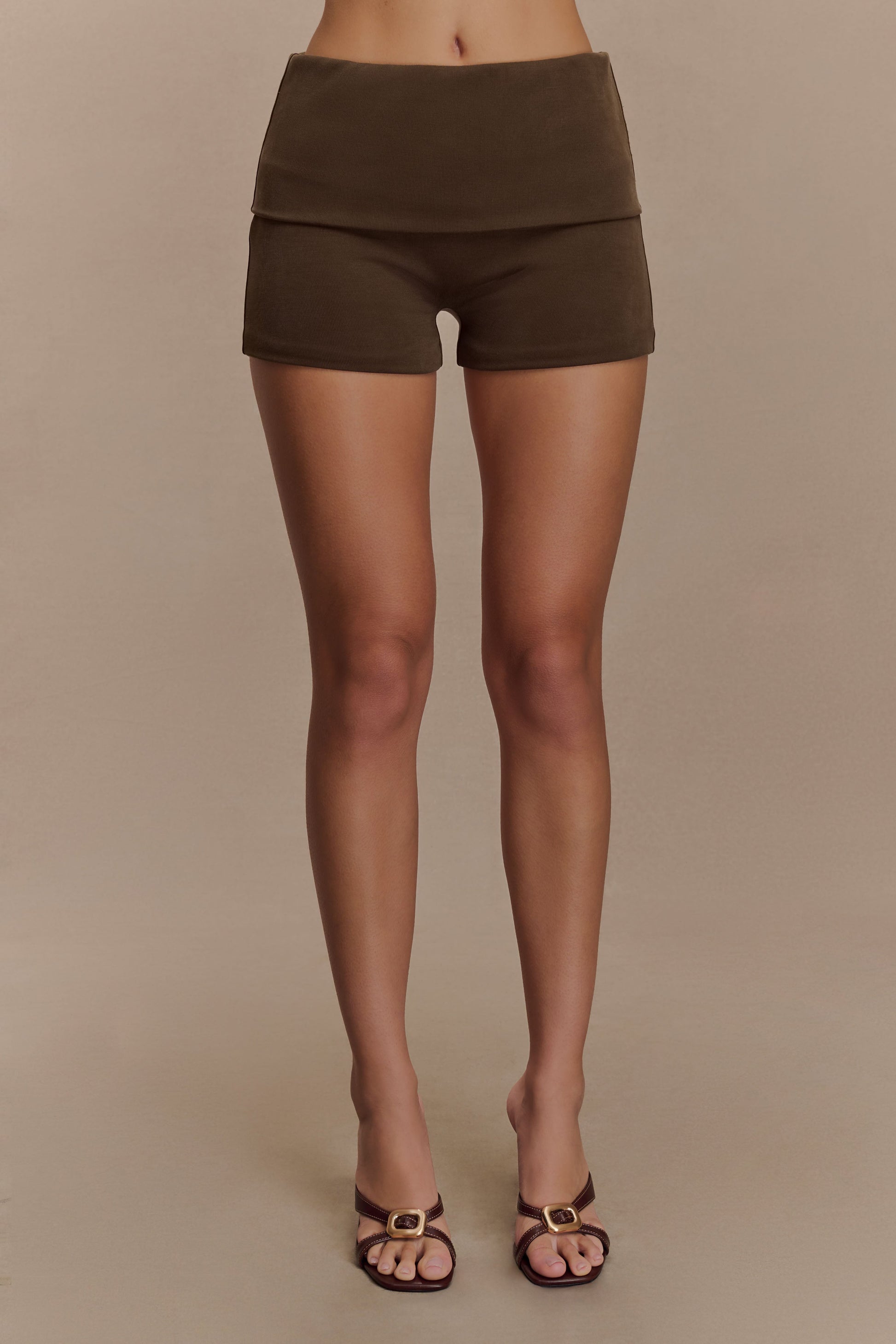 Birdie Fold Over Shorts - Chocolate #5