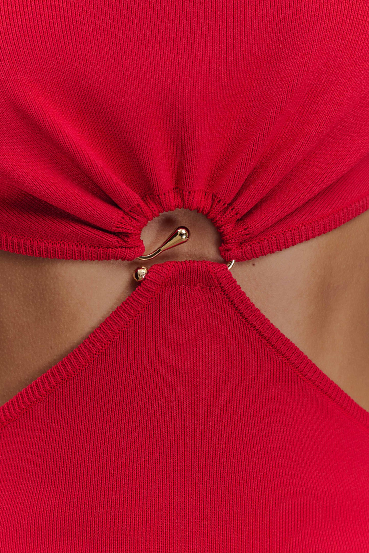 Marlowe Halter Knit Maxi Dress - Red