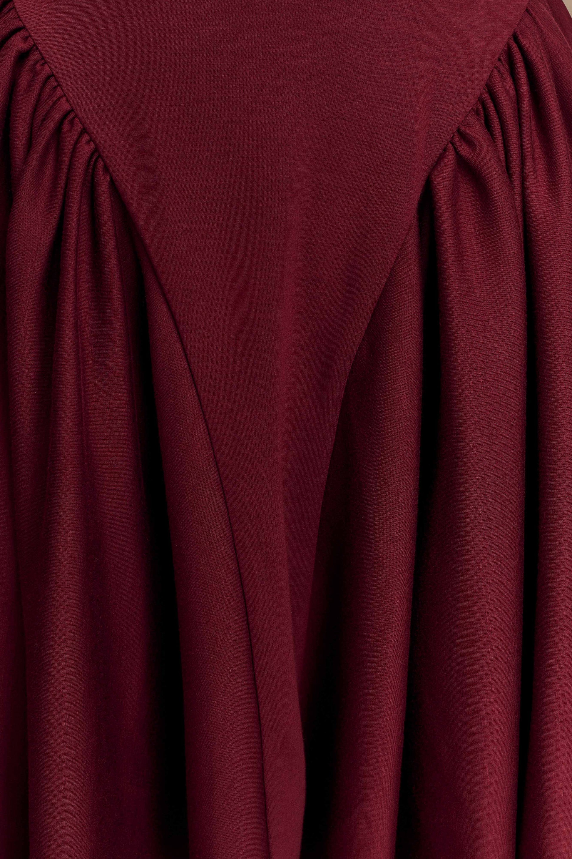 Sharon Scuba Jersey Mini Dress - Wine #7