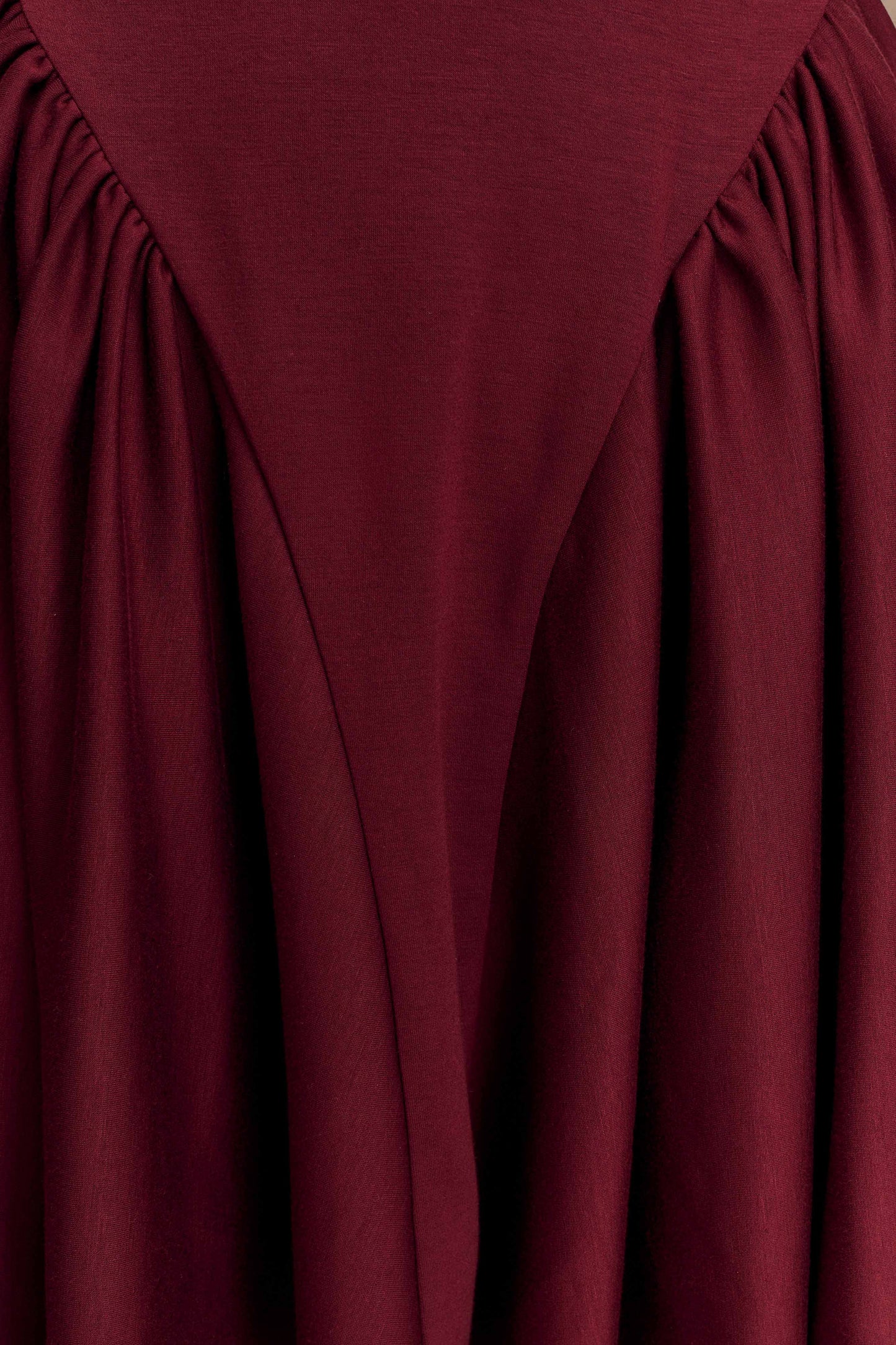 Sharon Scuba Jersey Mini Dress - Wine