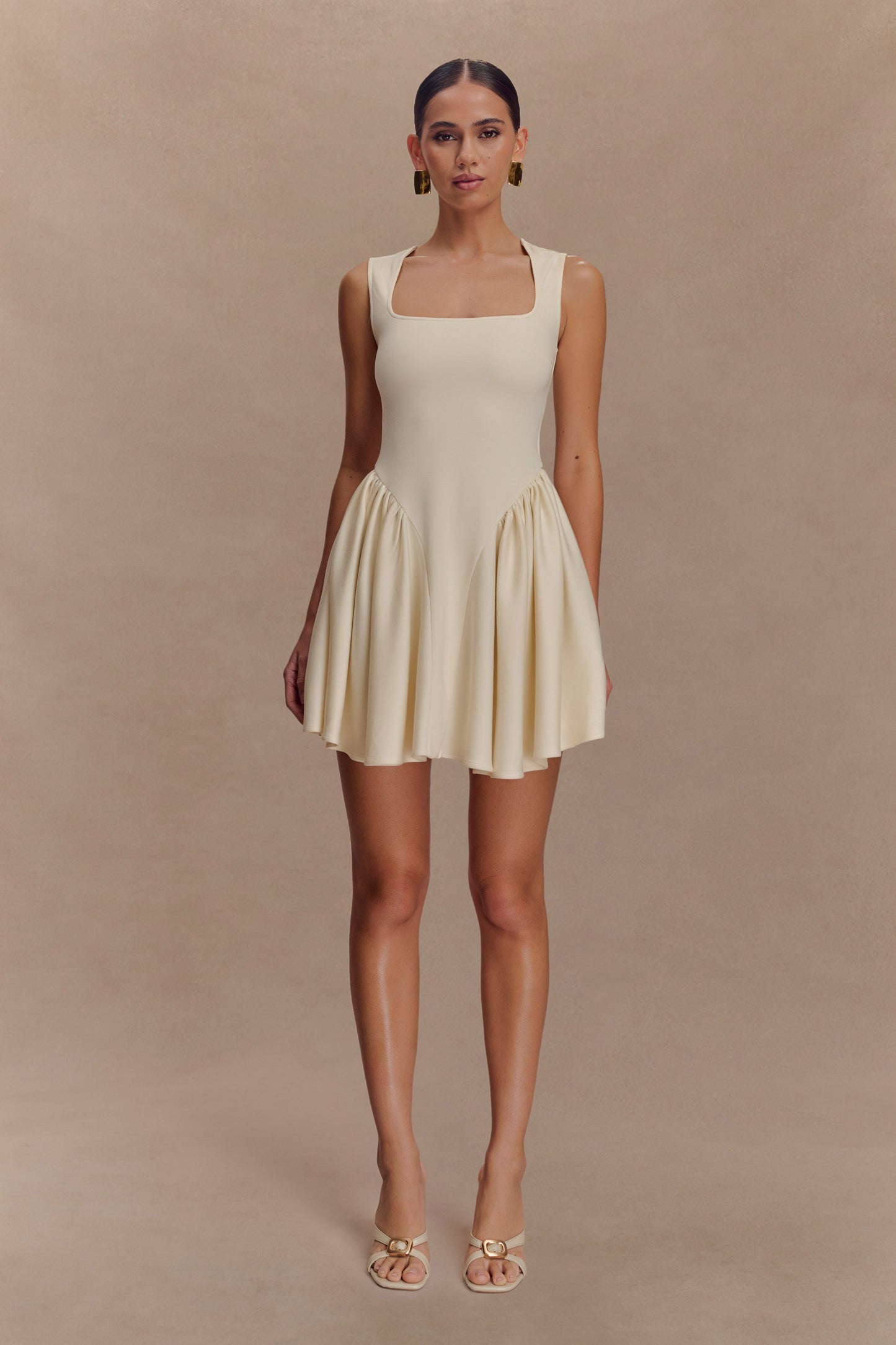 Sharon Scuba Jersey Mini Dress - Ivory