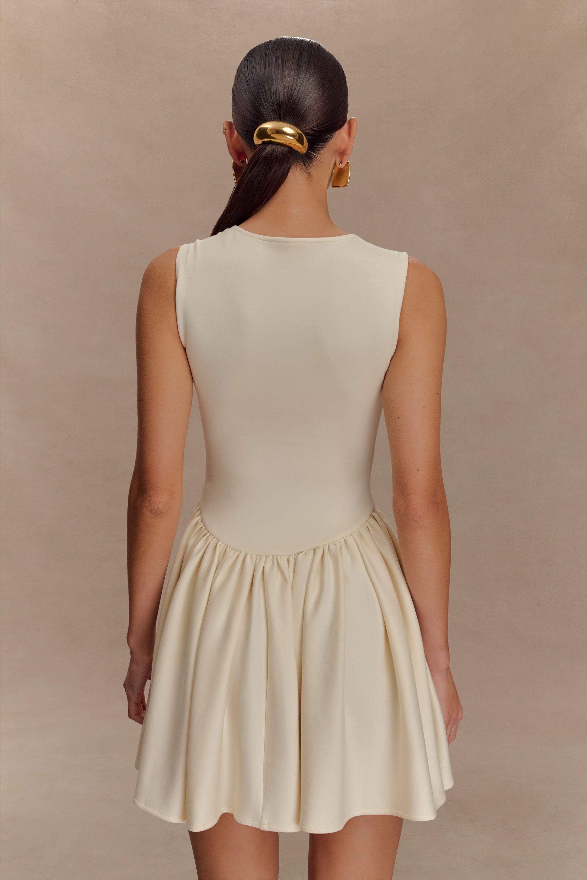 Sharon Scuba Jersey Mini Dress - Ivory #2