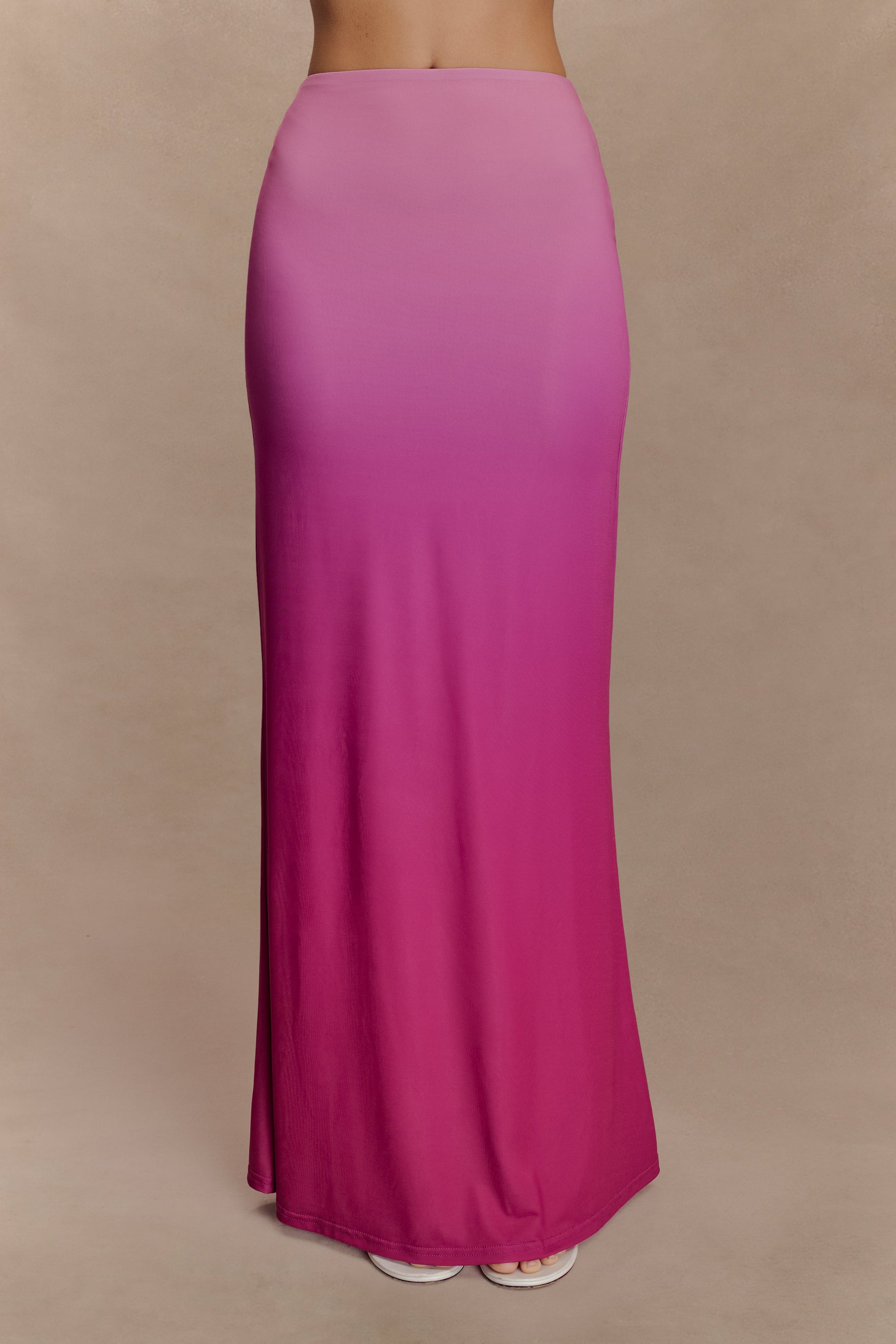 Bruna Slinky Fishtail Maxi Skirt - Ombre Pink #3