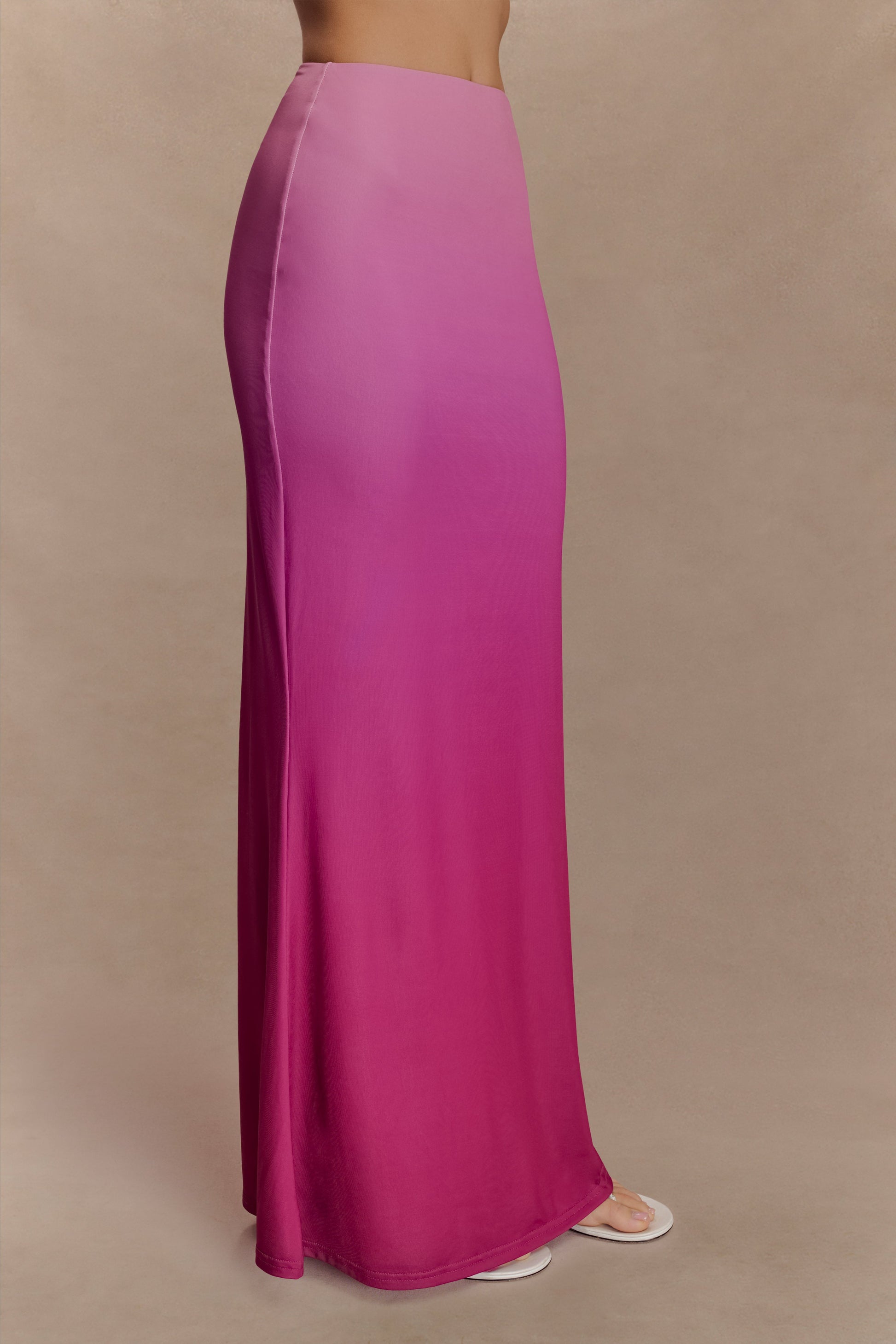 Bruna Slinky Fishtail Maxi Skirt - Ombre Pink #6