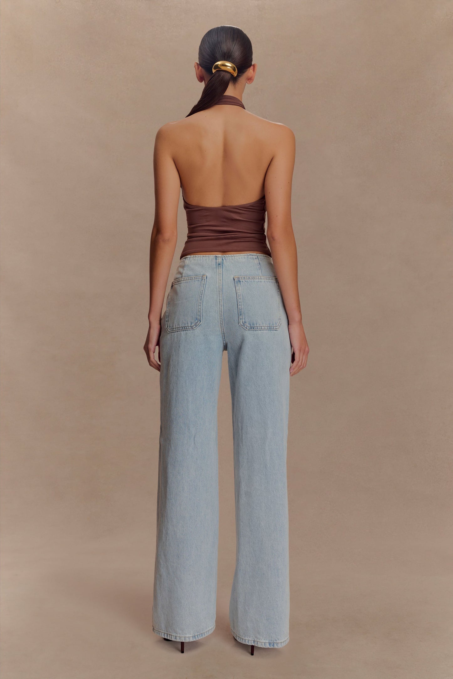 Mariposa Slinky Halter Top - Chocolate