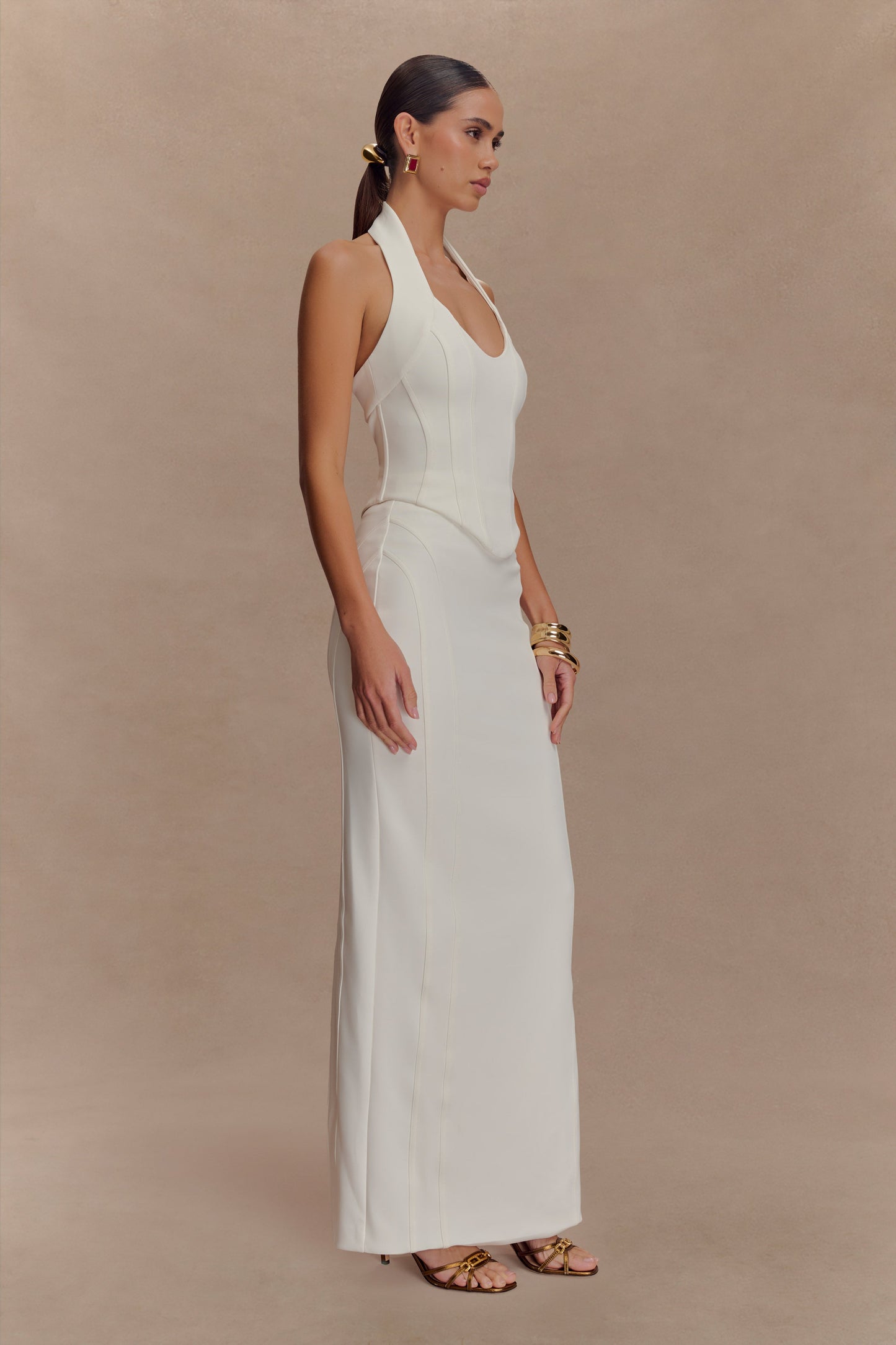 Meadow Corset Halter Top - White