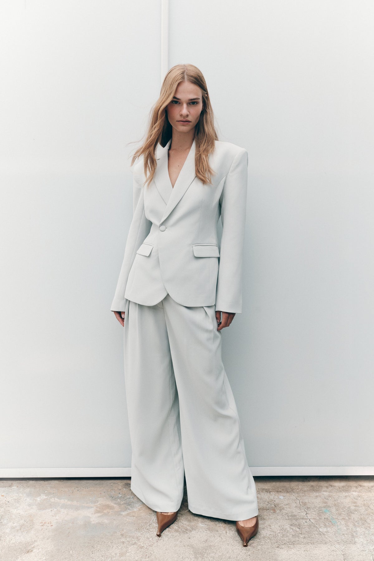 Jameson Cinched Suiting Blazer - Light Sage