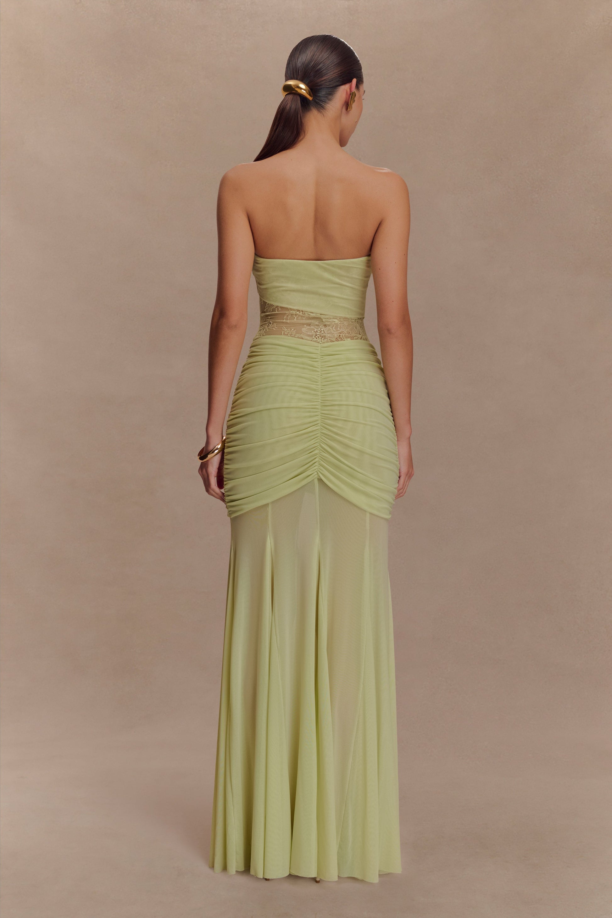 Khadijah Lace And Mesh Maxi Dress - Sage #2