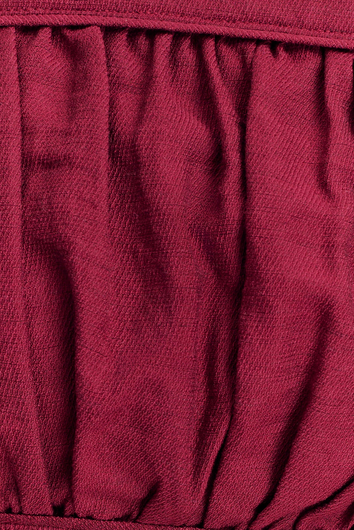 Scottie Shirred Linen Bandeau - Wine