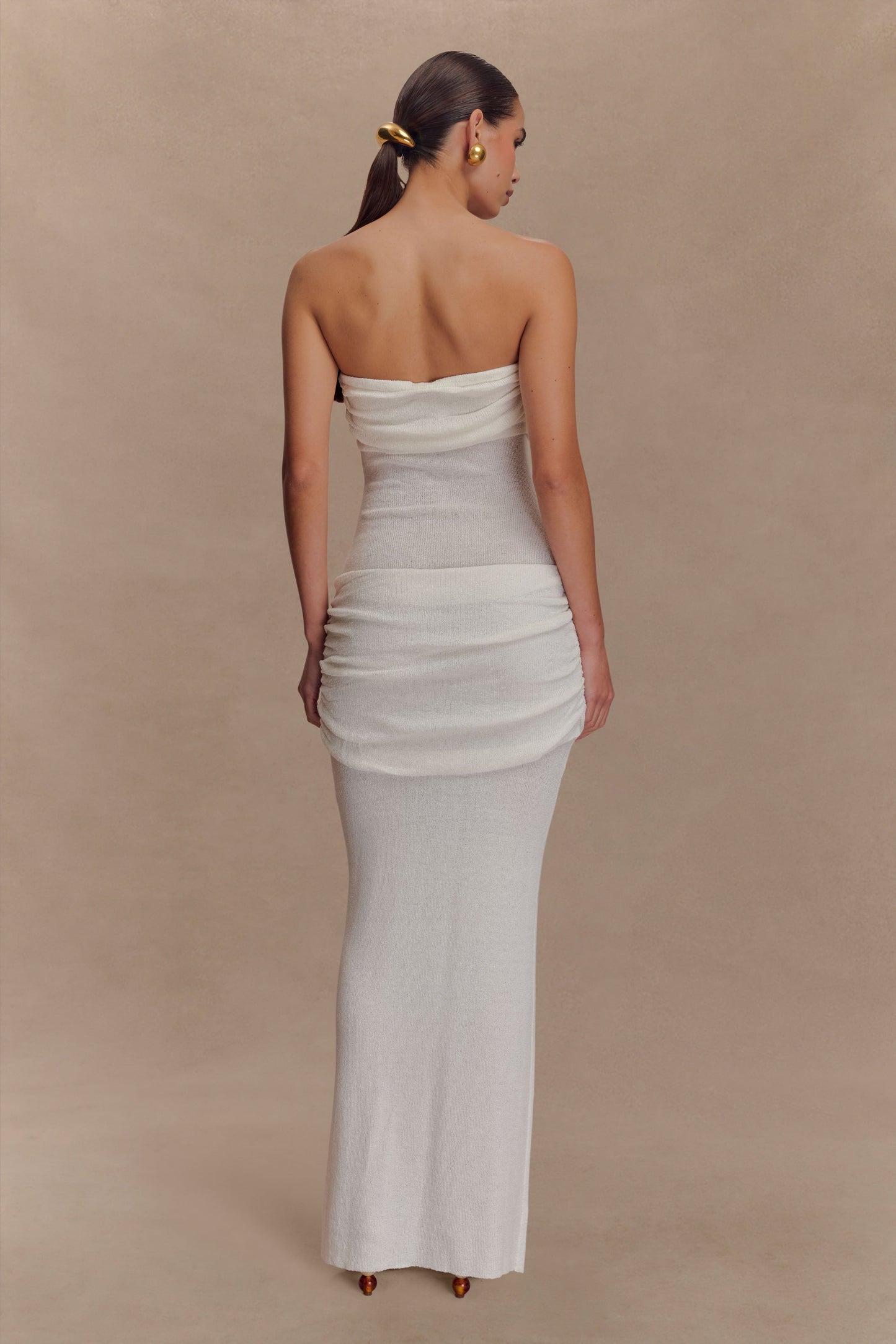 Elora Strapless Knit Maxi Dress - Ivory