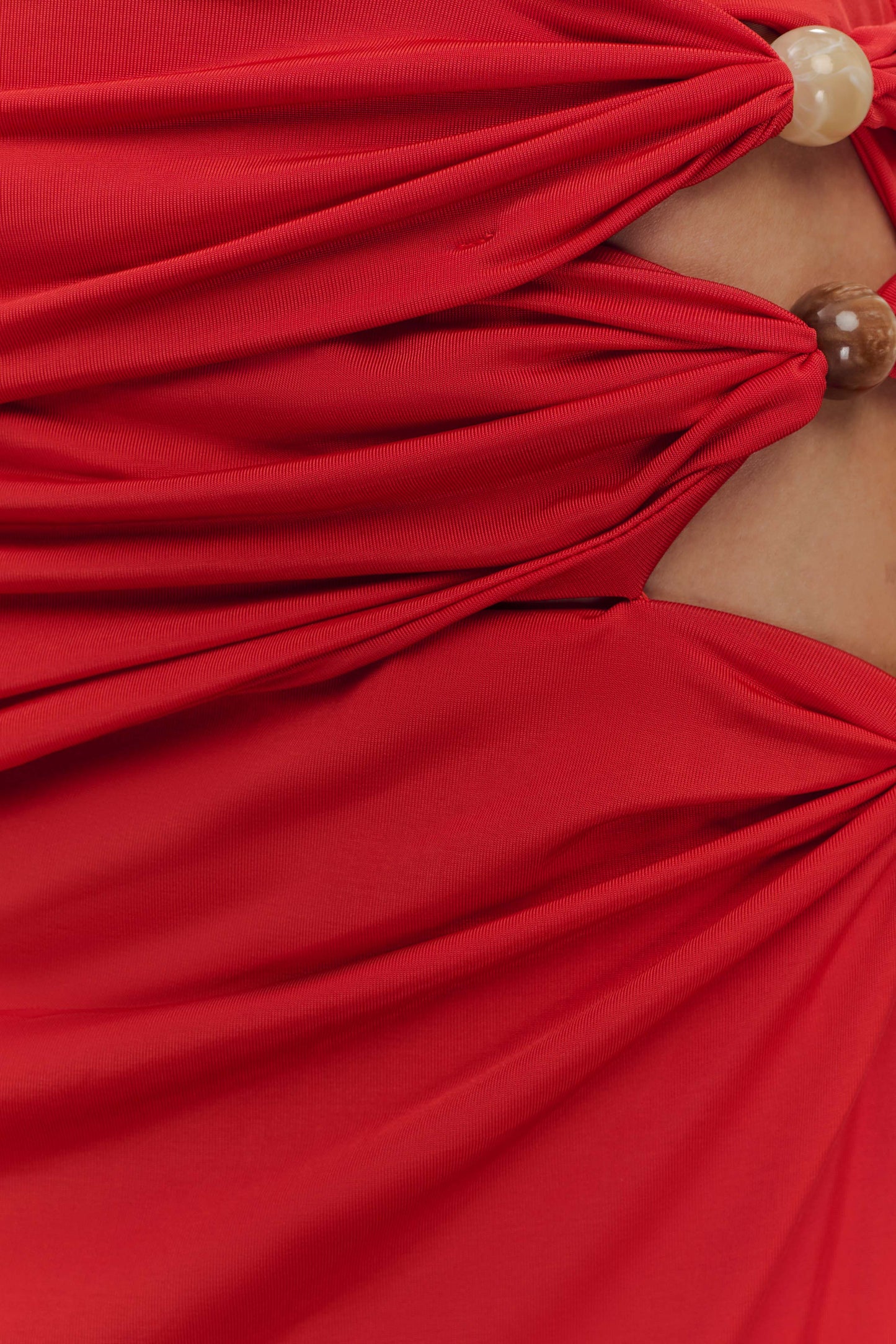 Kaiden Slinky Beaded Maxi Dress - Desert Red