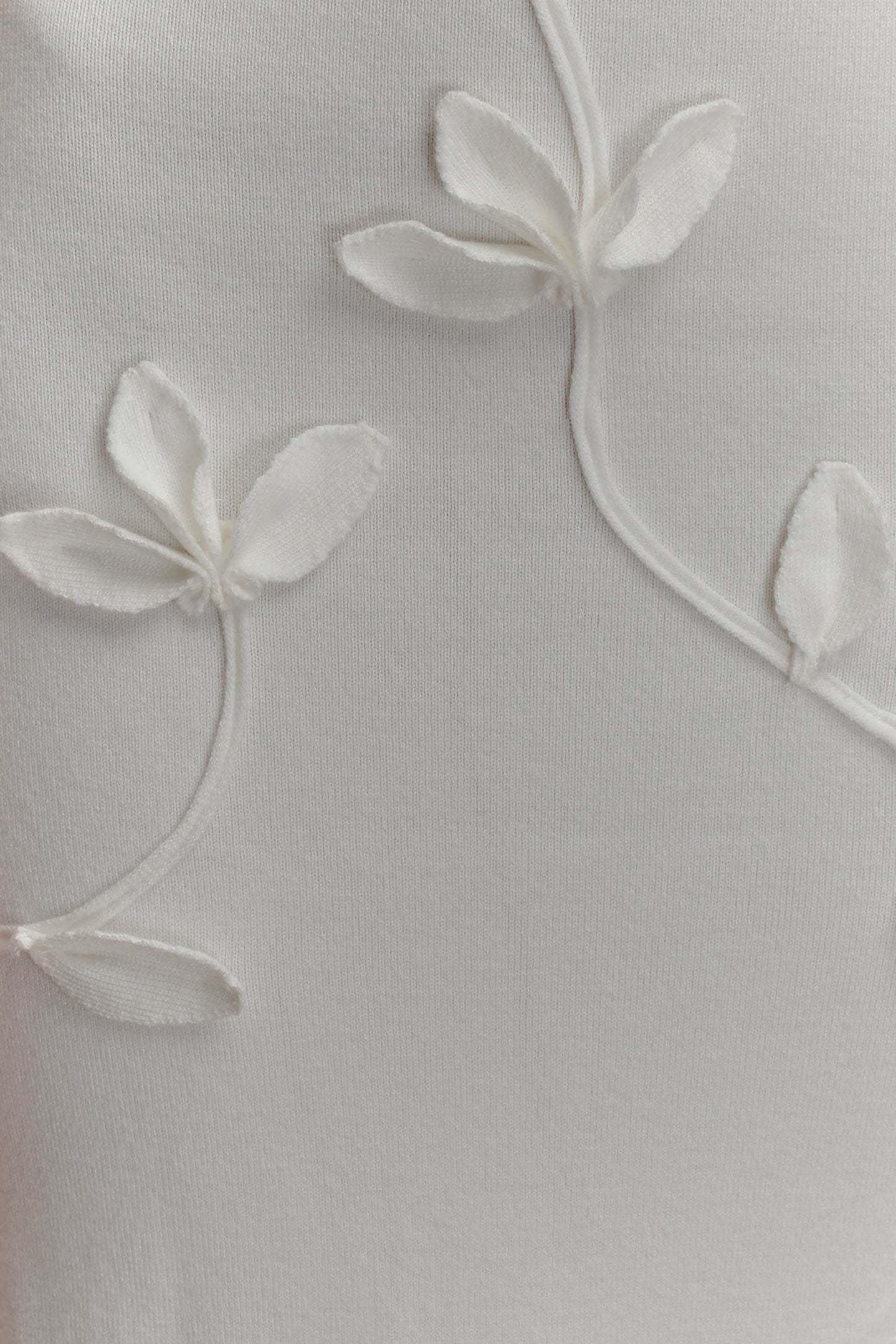 Wynn Floral Knit Midi Dress - White