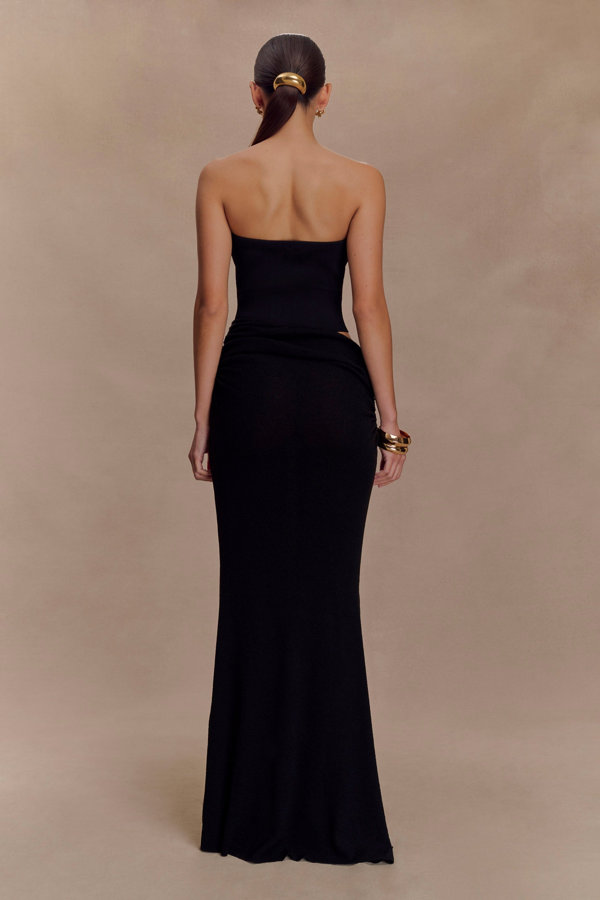 Jasiel Strapless Knit Maxi Dress - Black #2