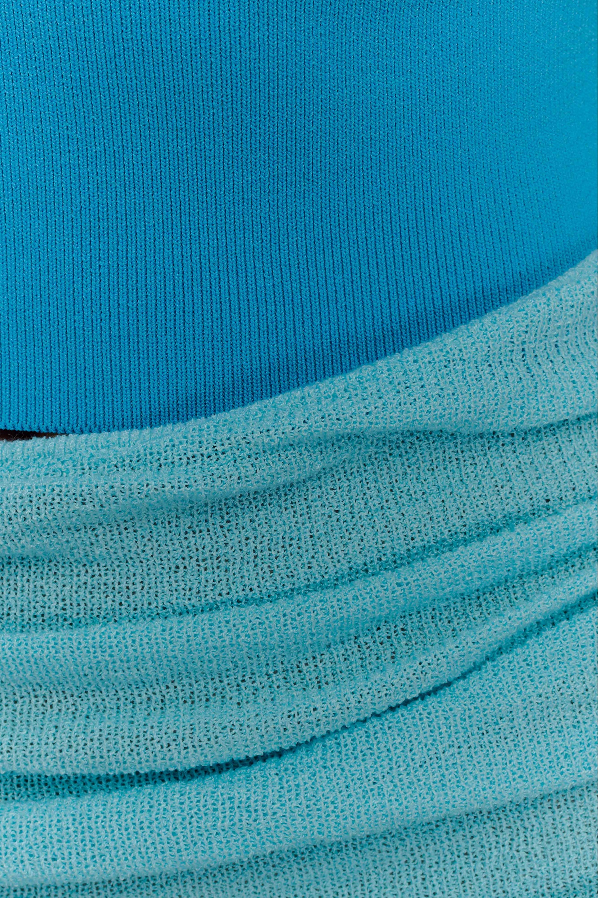 Jasiel Strapless Knit Maxi Dress - Cyan Blue #6