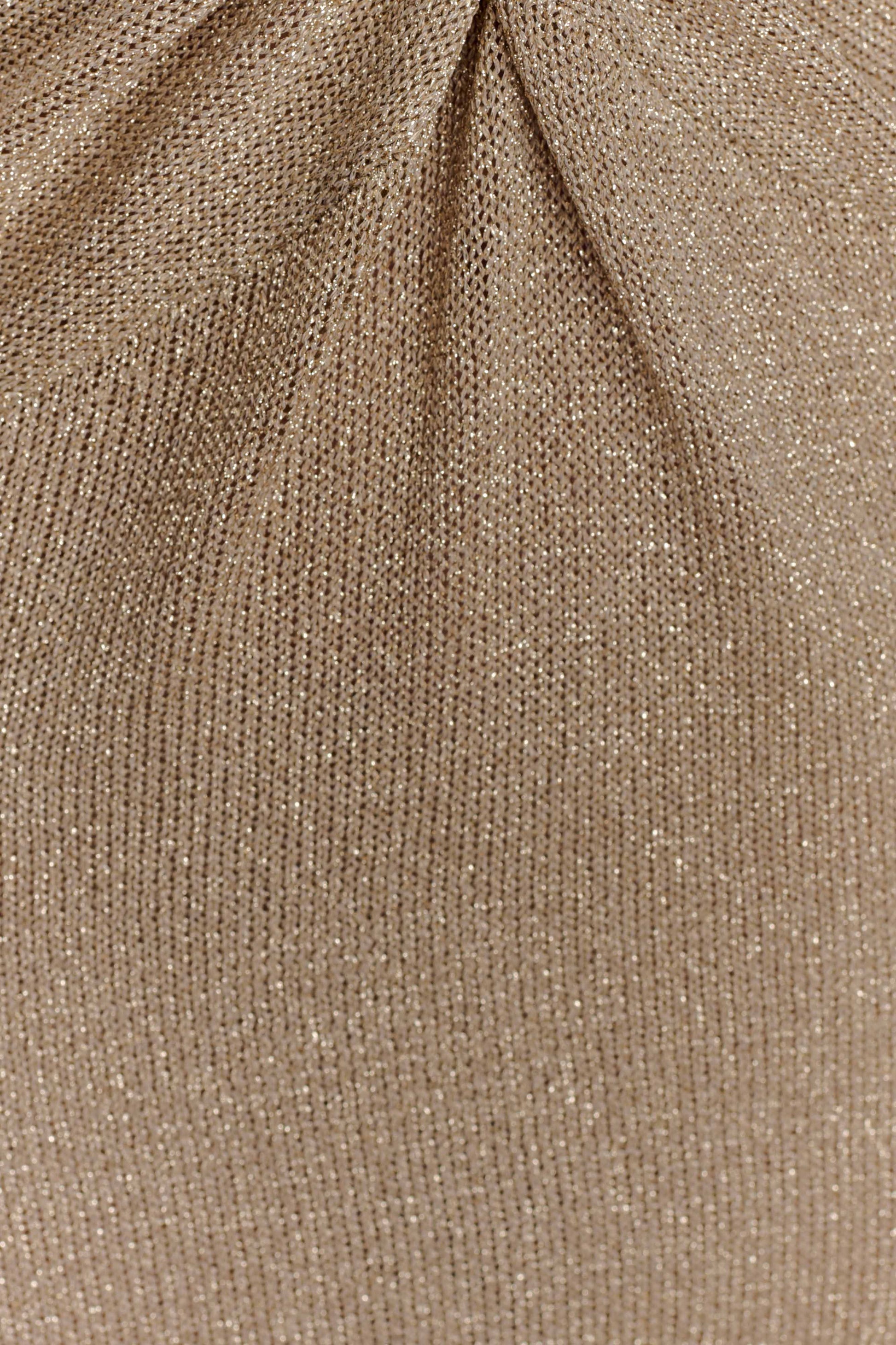 Gracelyn Twisted Metallic Knit Maxi Dress - Gold #5