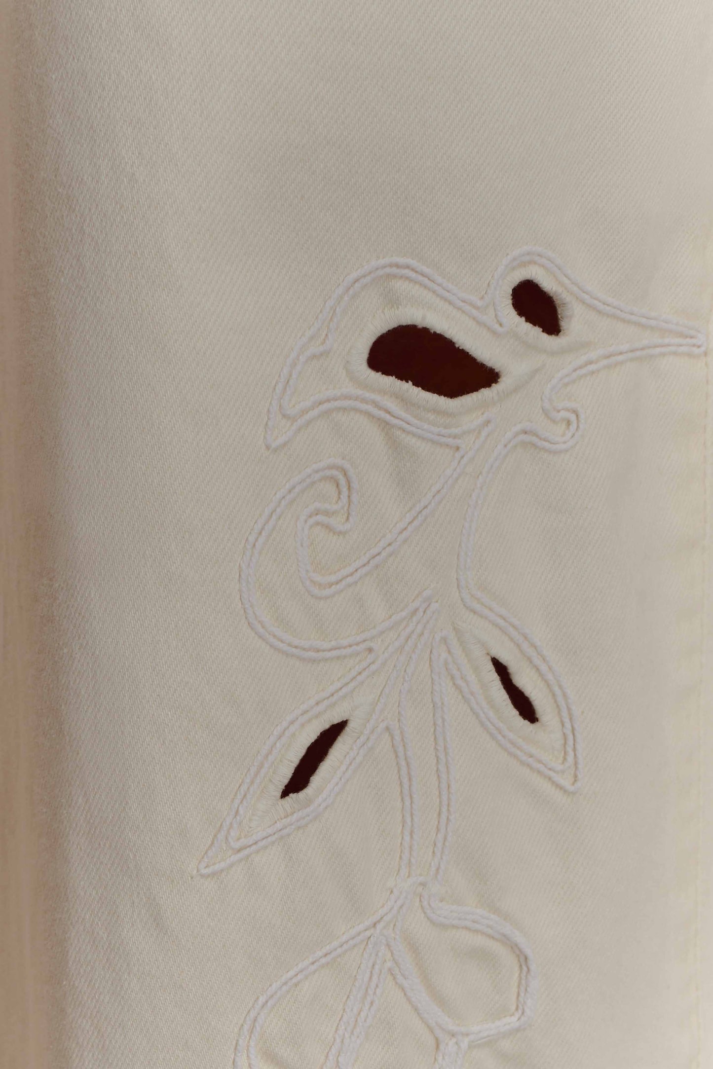 Carmella Embroided Jeans - Ecru