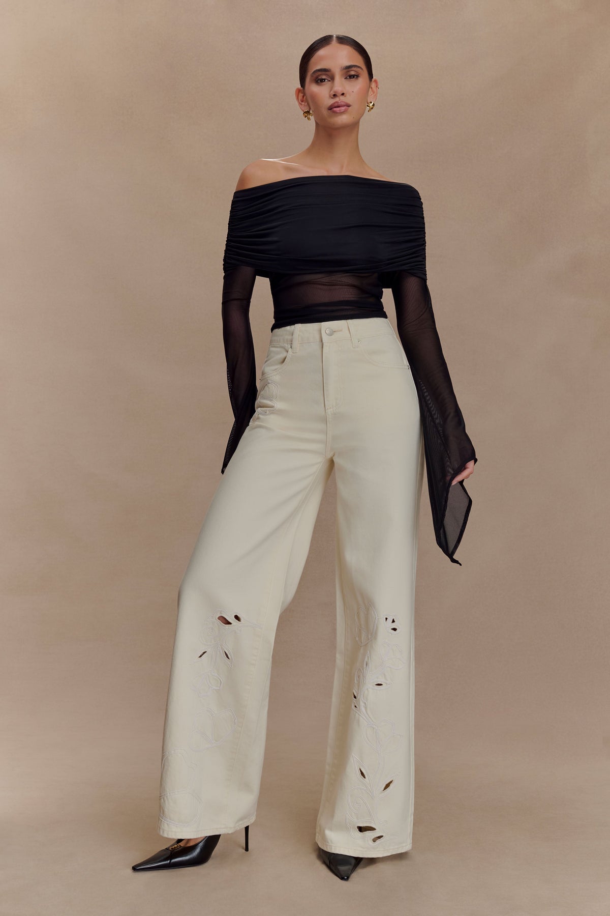 Dahlia One Shoulder Top - Black