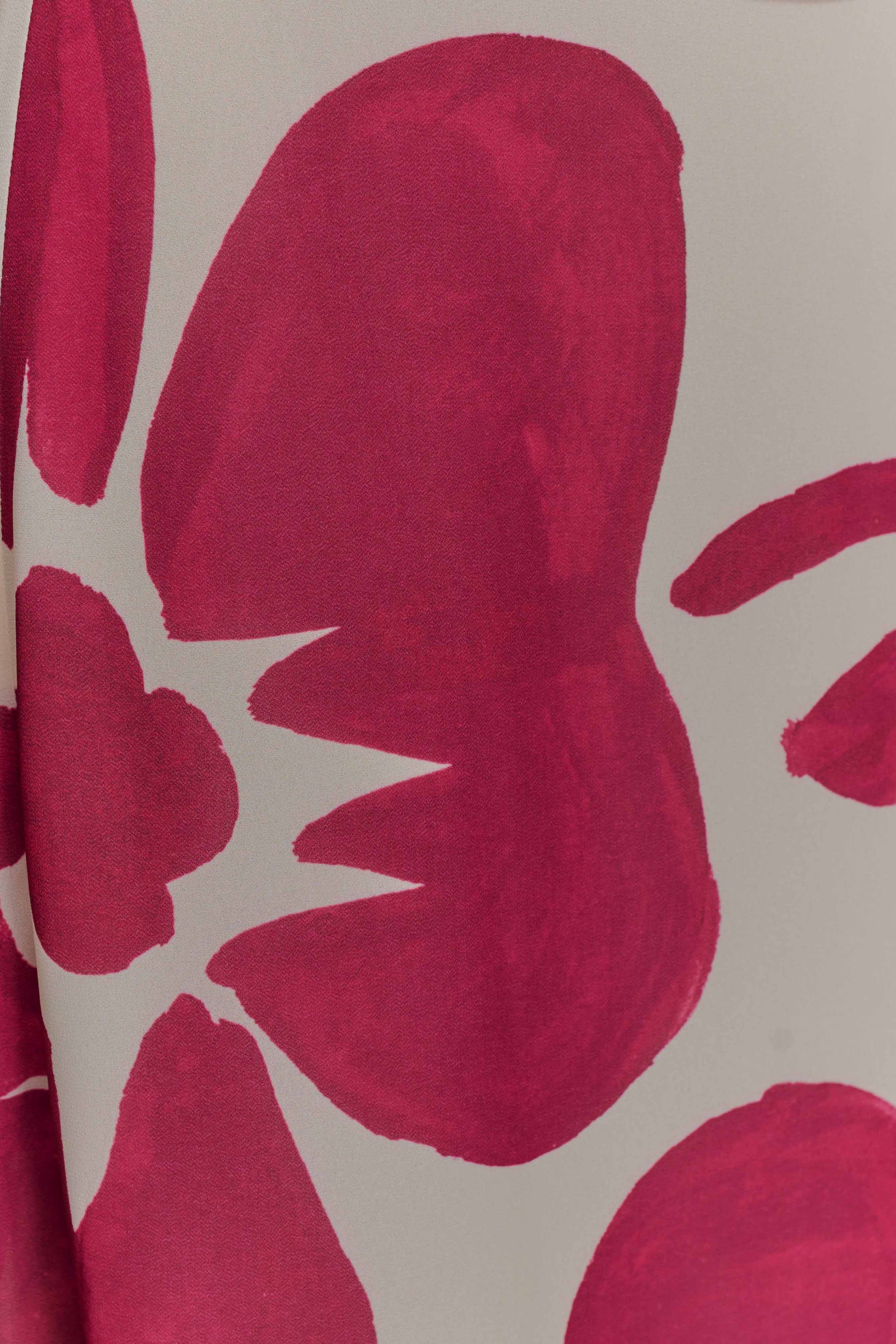 Katalina Chiffon Cowl Halter Top - Red Deco Fleur Print #9