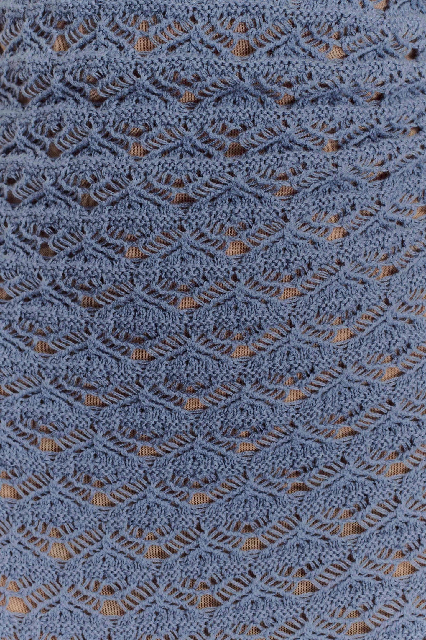 Aileen Ruffle Crochet Mini Dress - Steel Blue