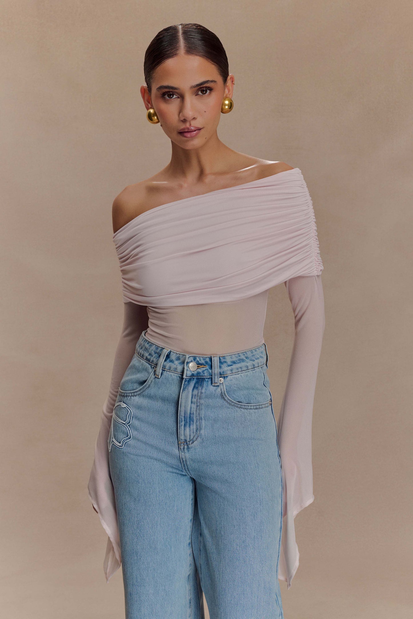 Dahlia One Shoulder Top - Pale Pink