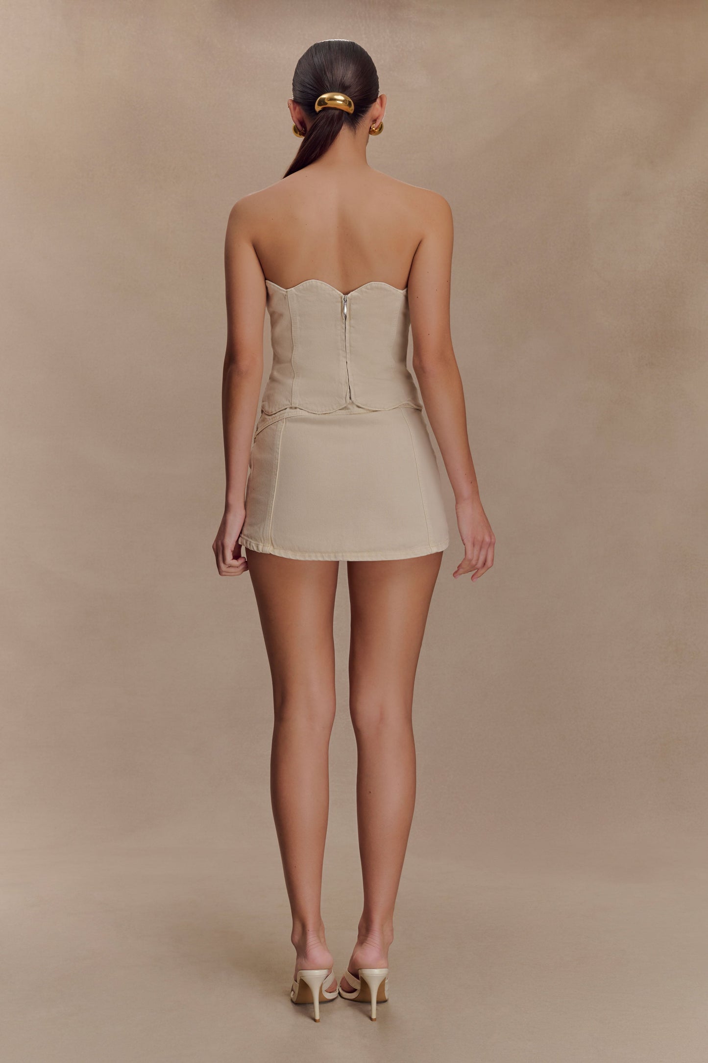 Fallon Denim Micro Mini Skort - Stone Wash