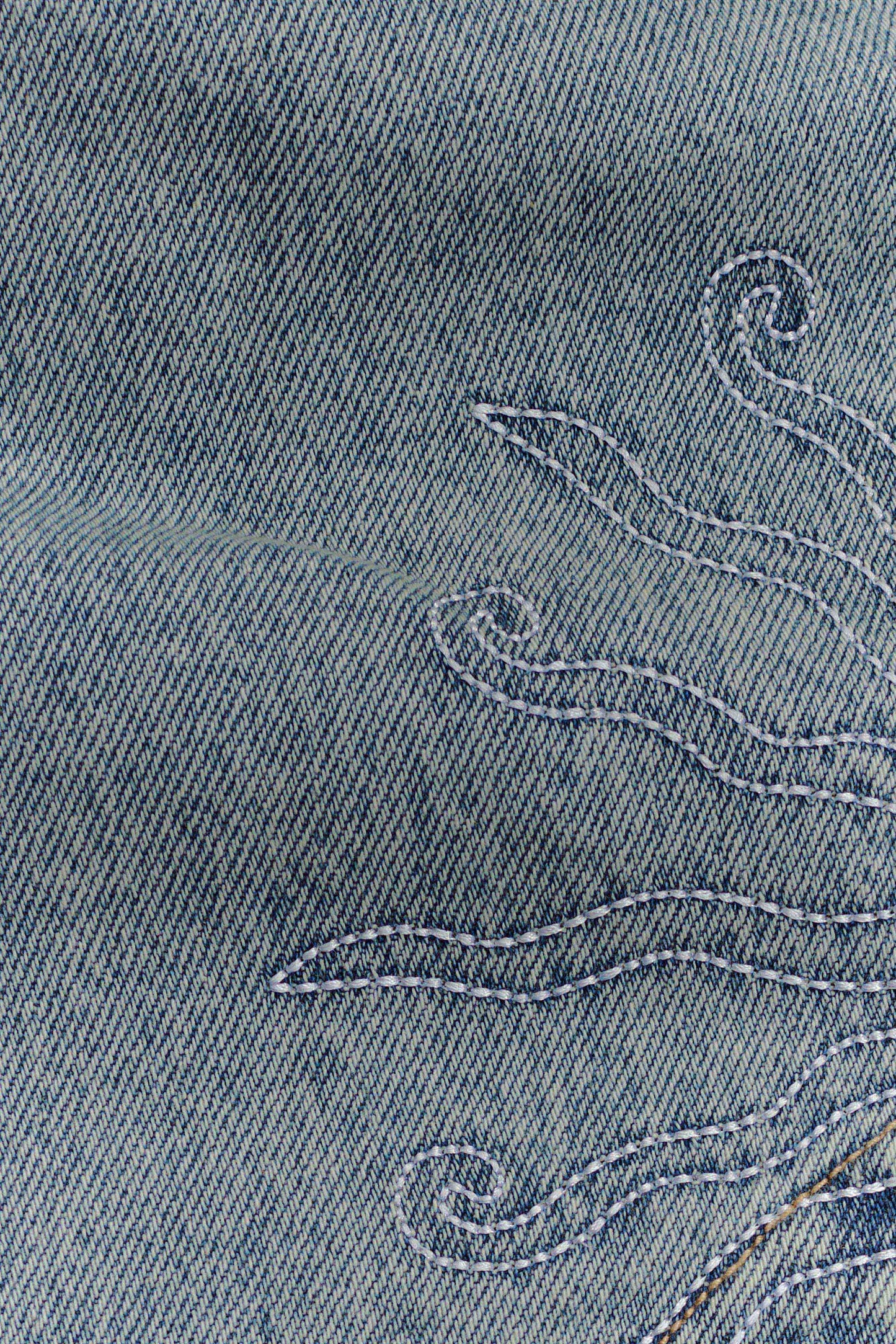 Alessia Embroidered Denim Mini Skirt - Light Vintage