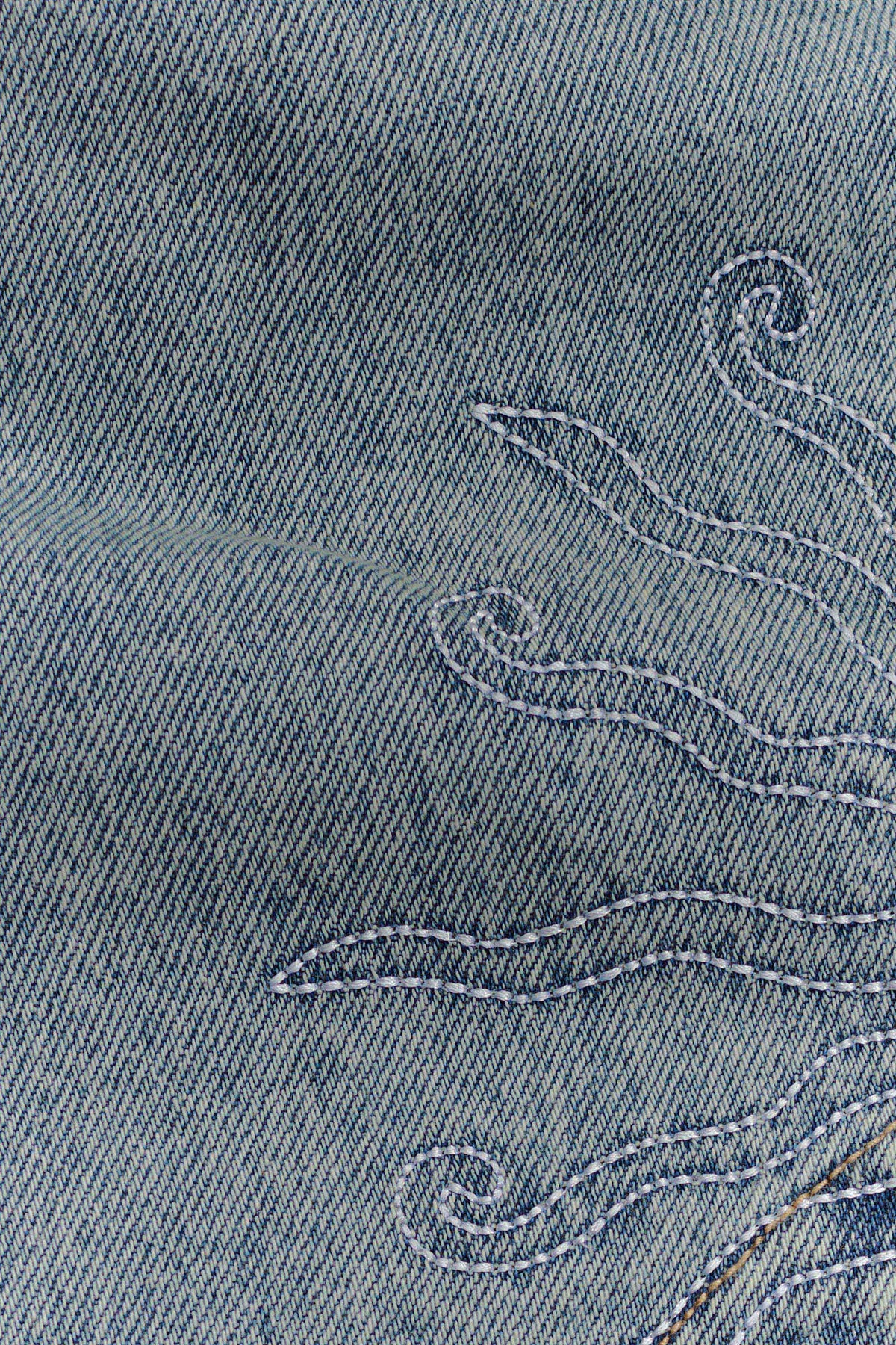 Alessia Embroidered Denim Mini Skirt - Light Vintage