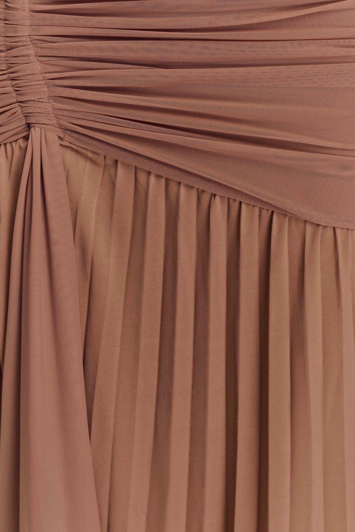 Dania Cowl Neck Slinky Maxi Dress - Mocha Mousse