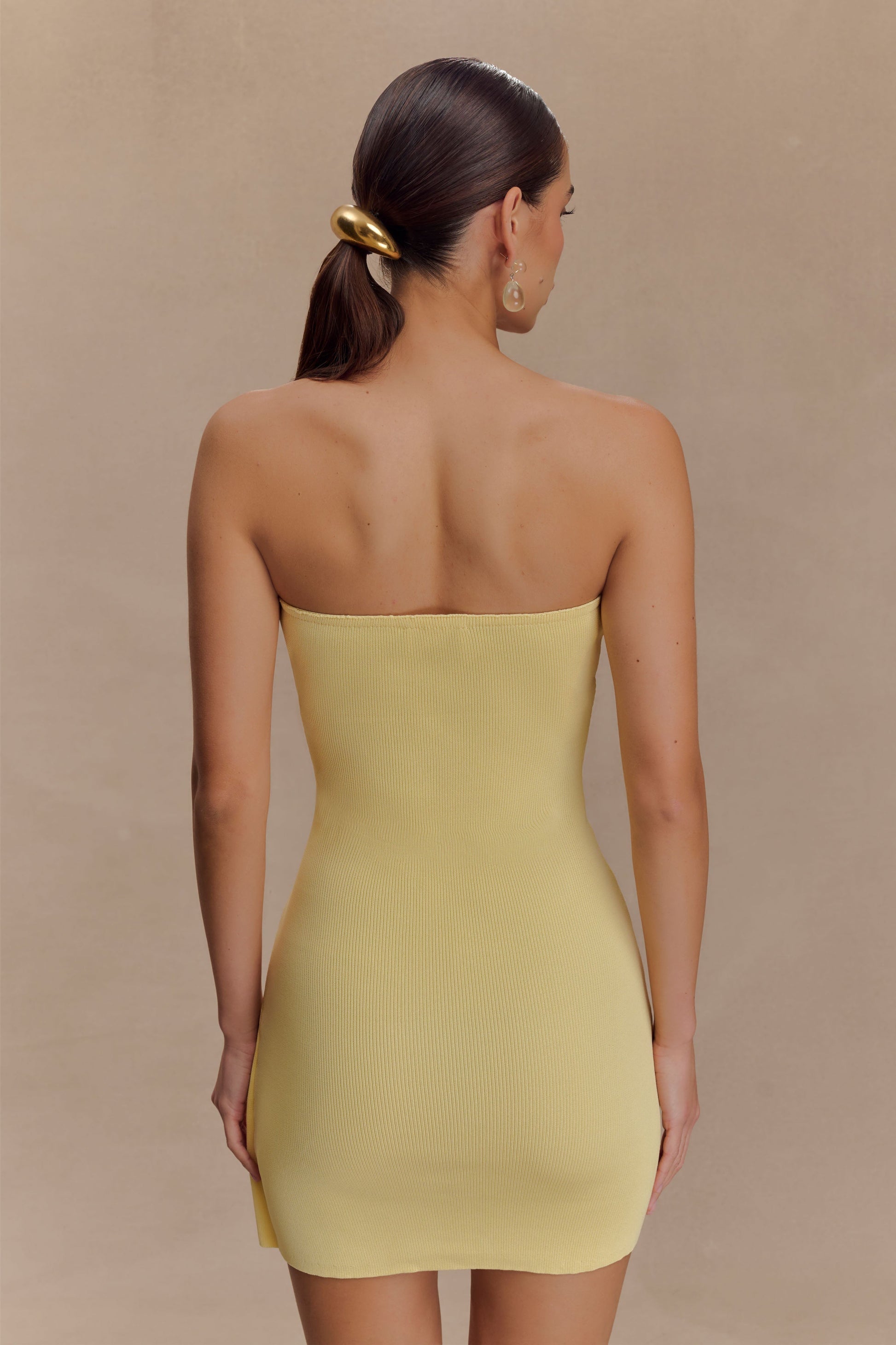 Rian Strapless Knit Mini Dress - Lemon #5