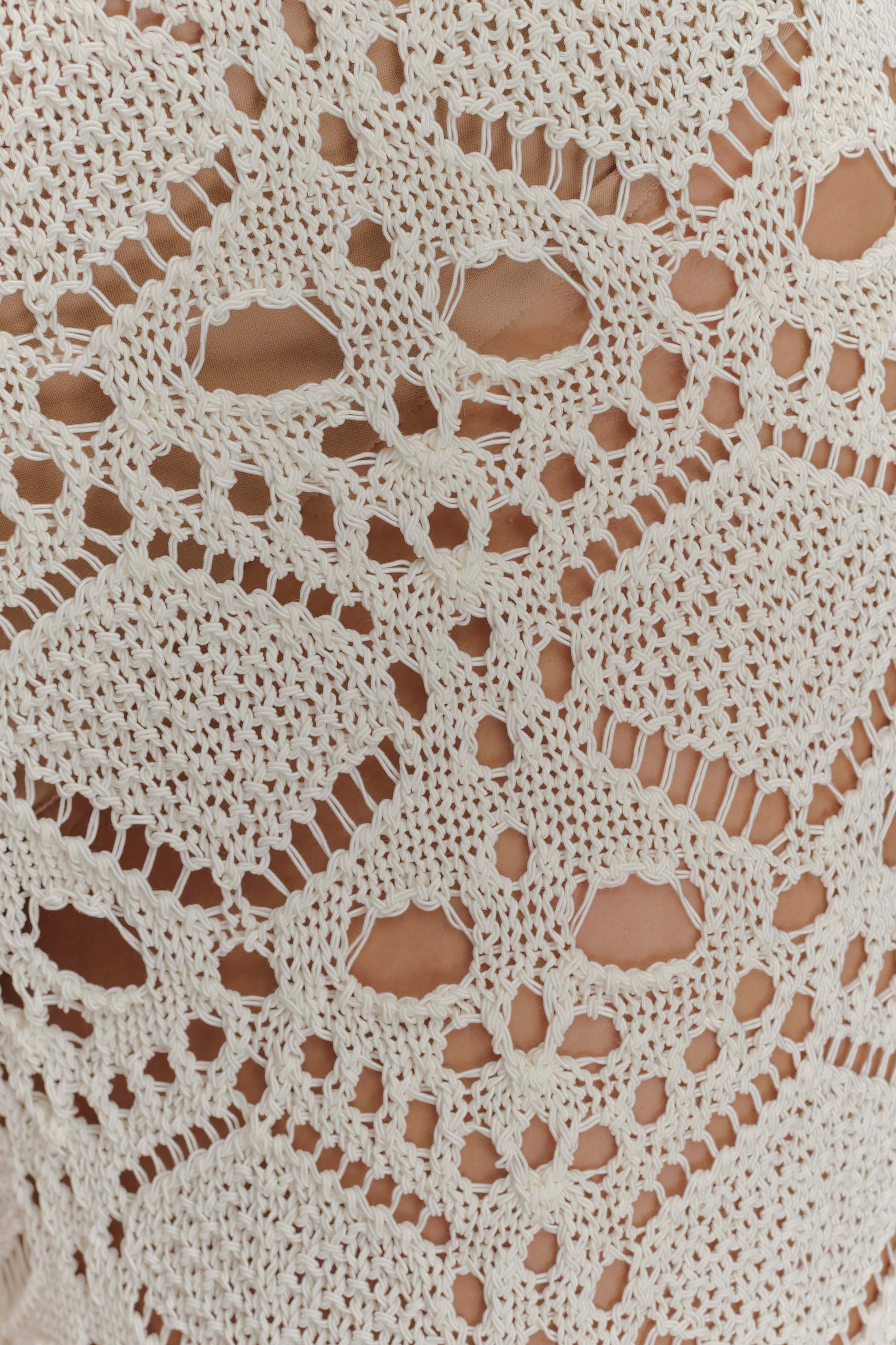 Trena Crochet Knit Pants - Ivory #7