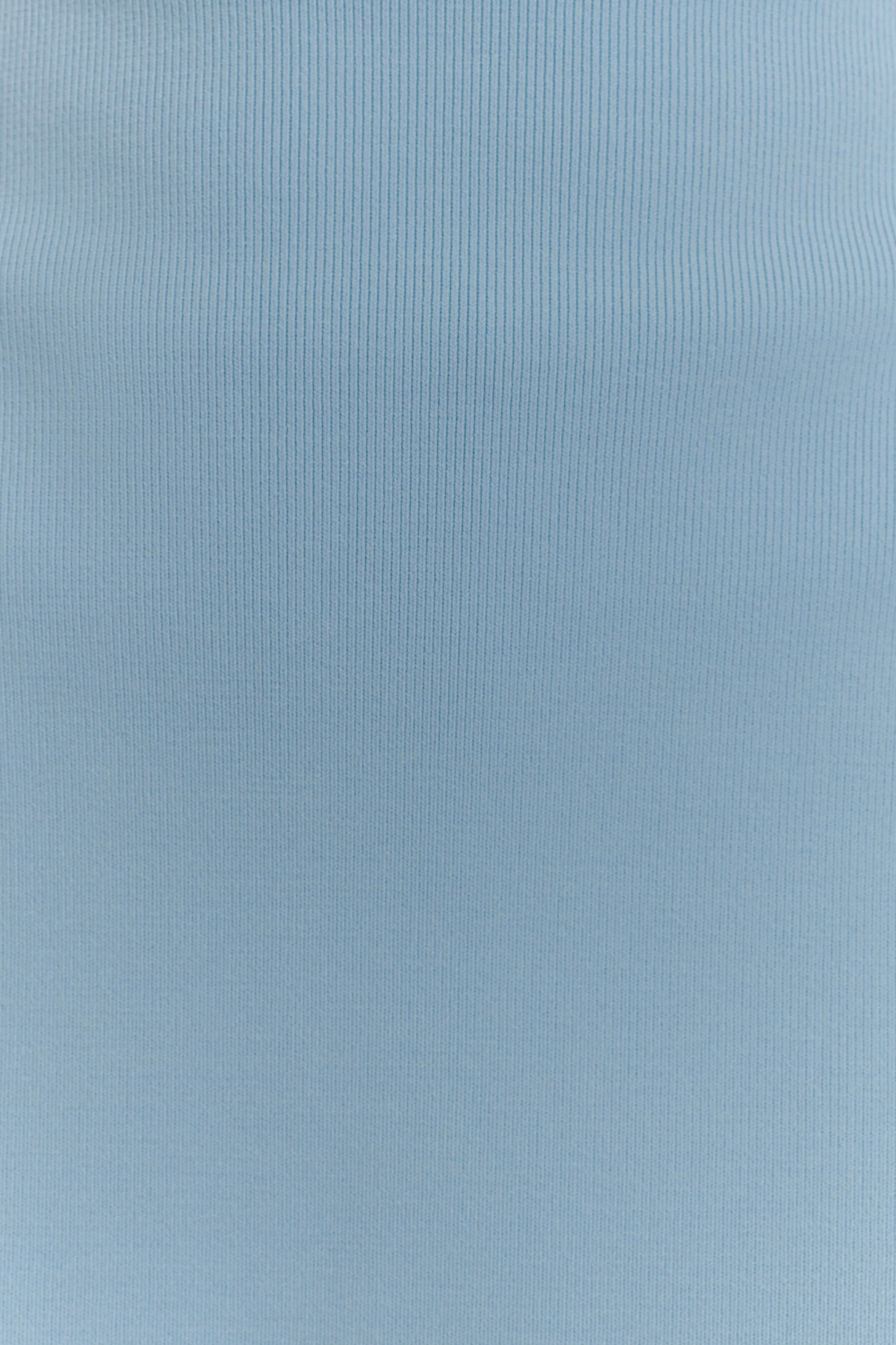 Anette Bandage Knit Strapless Top - Sky Blue #7