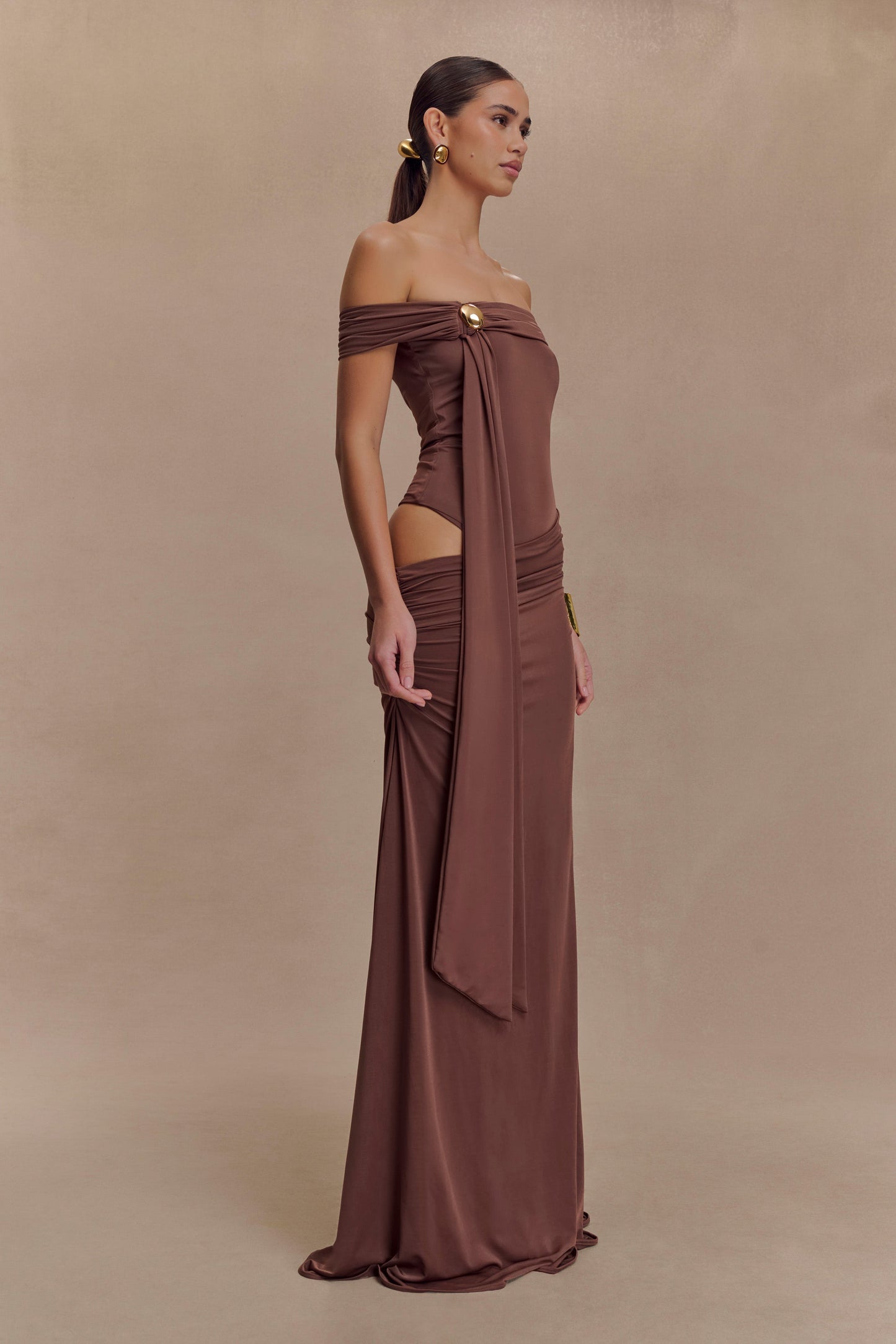 Oliver Slinky Maxi Dress - Chocolate