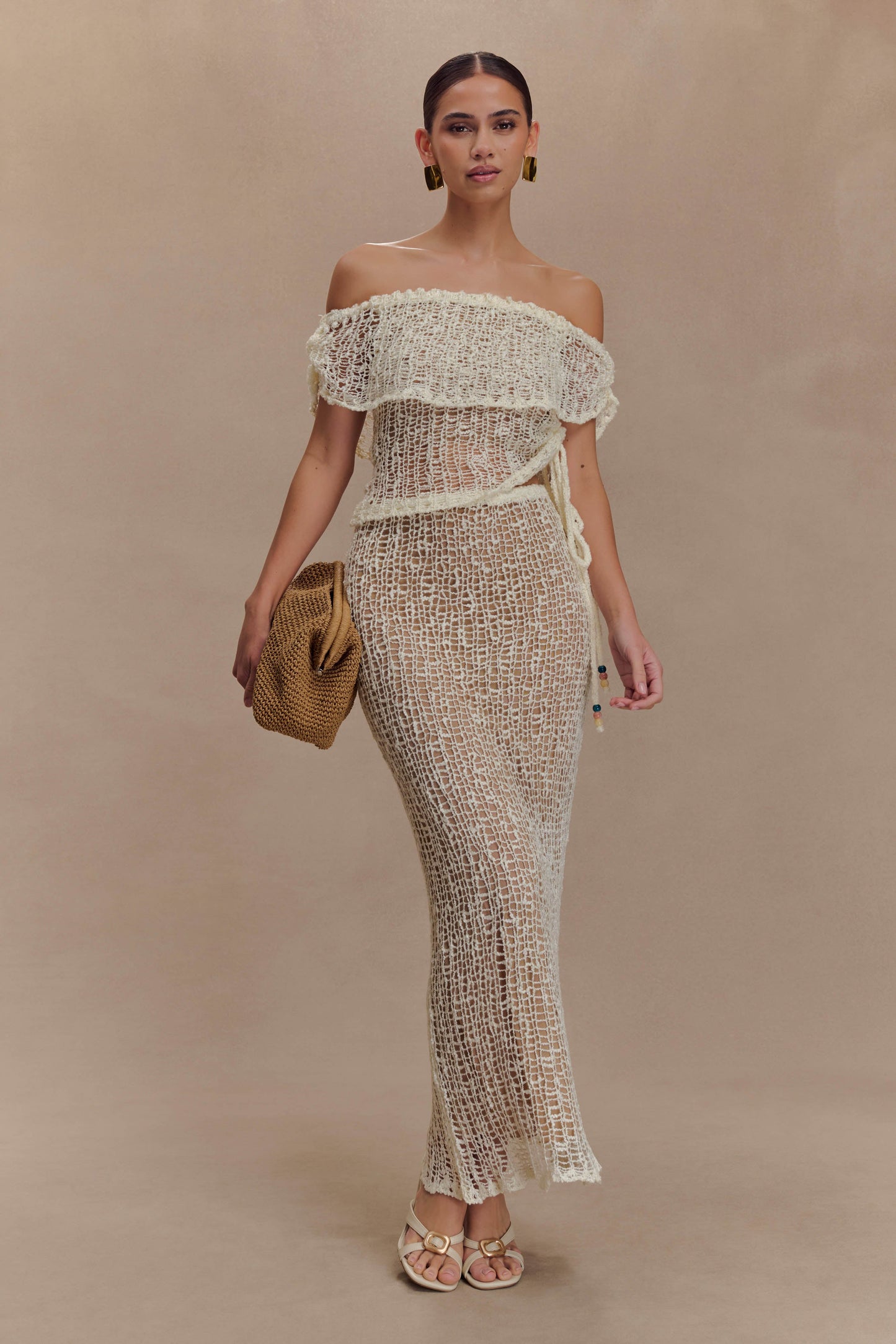 Cordelia Off Shoulder Knit Top - Ivory