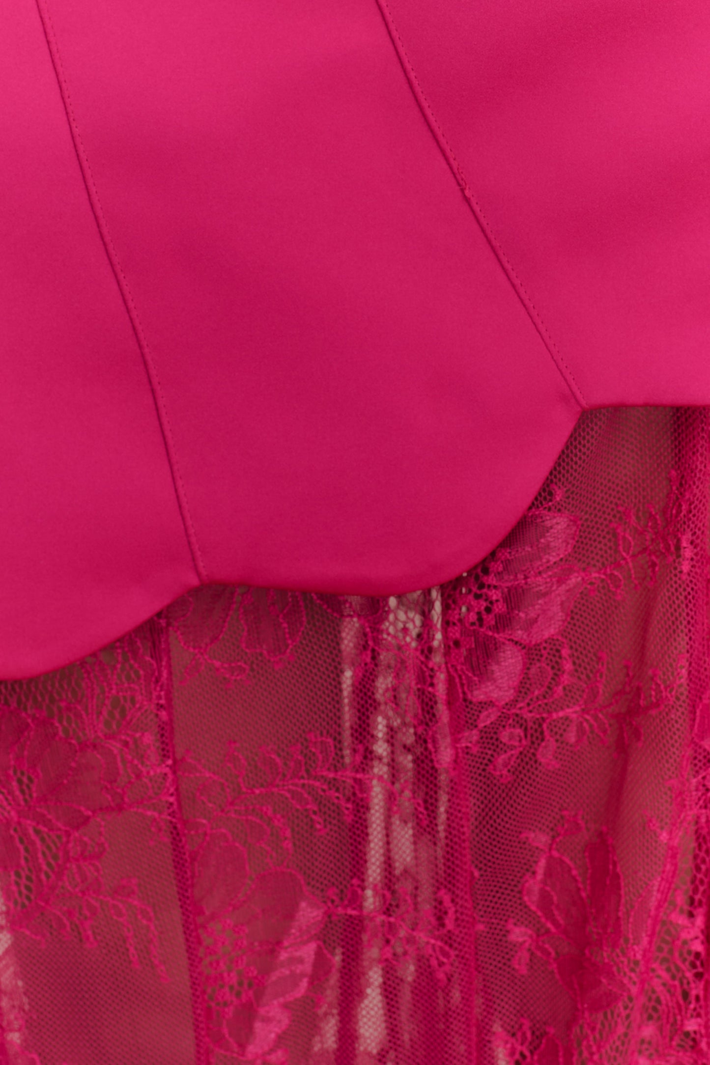 Aleena Satin And Lace Maxi Dress - Dragonfruit