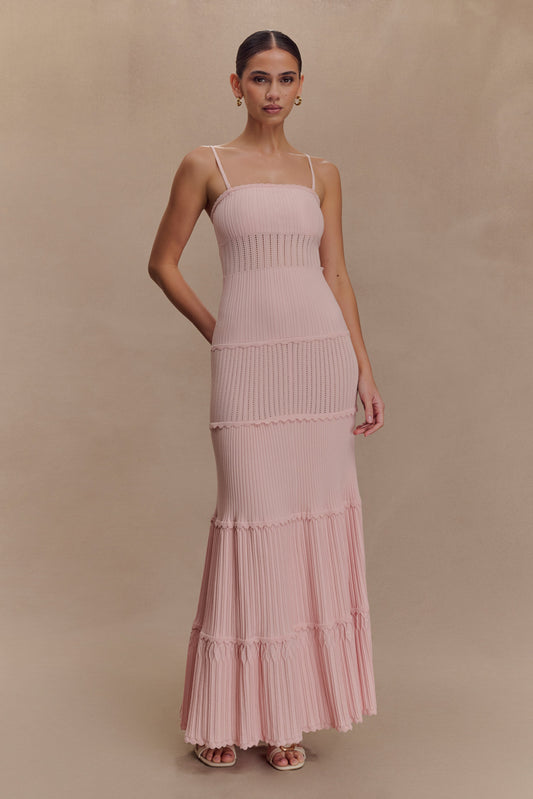 Finley Pointelle Knit Maxi Dress - Baby Pink