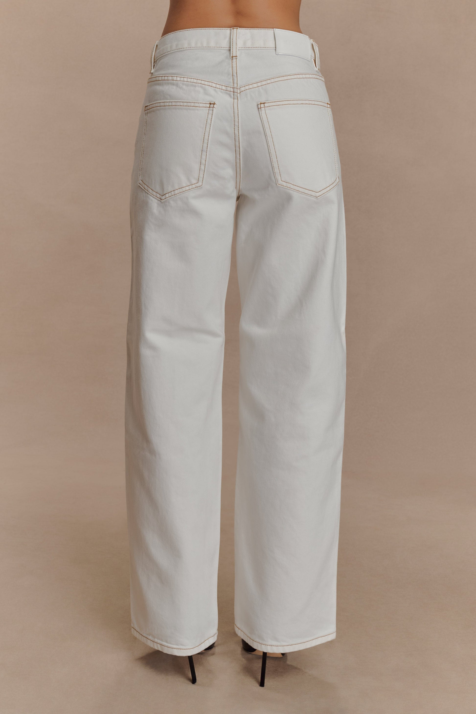 Mannon Mid Rise Denim Jeans - White #2