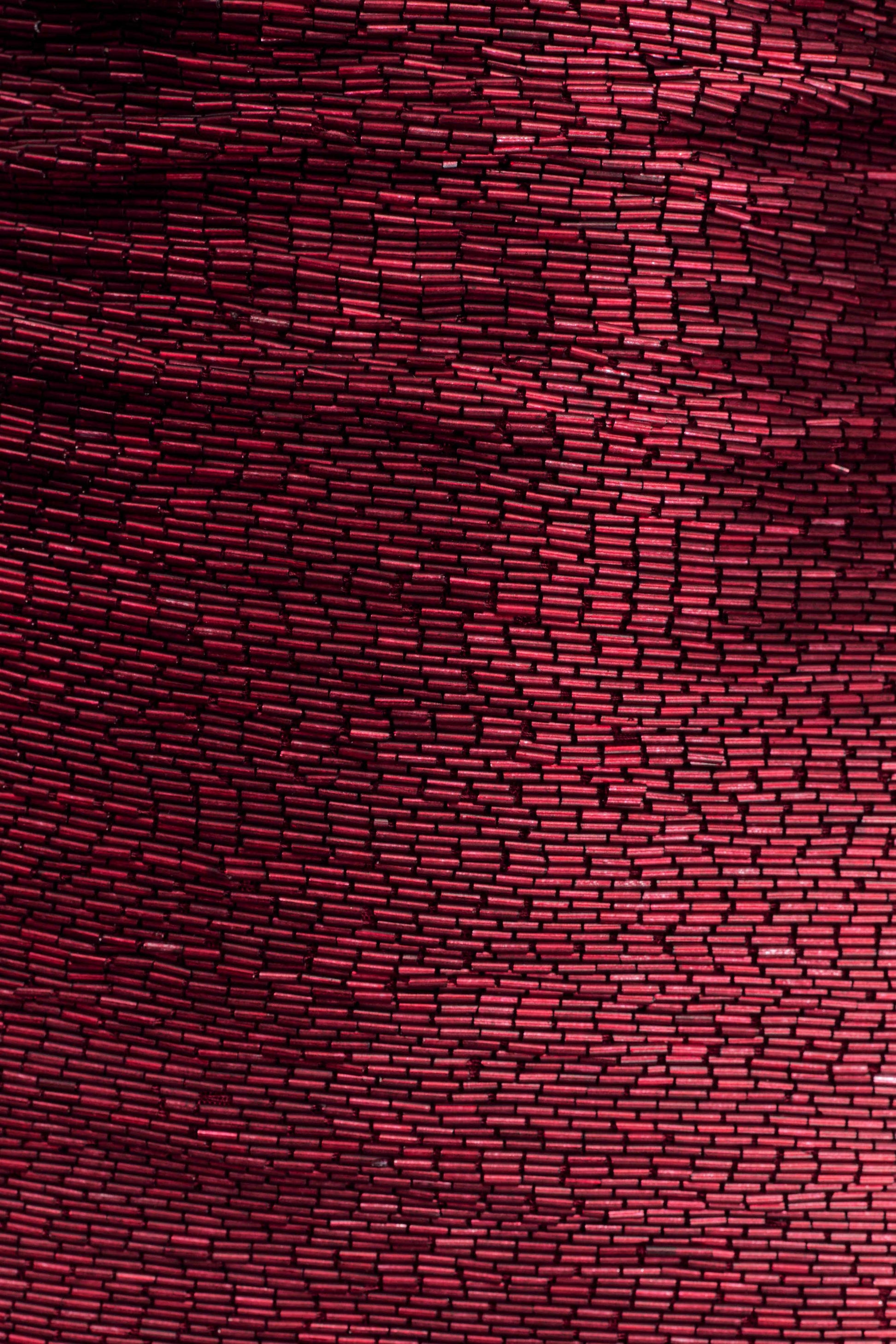 Nylah Beaded Halter Mini Dress - Burgundy #8