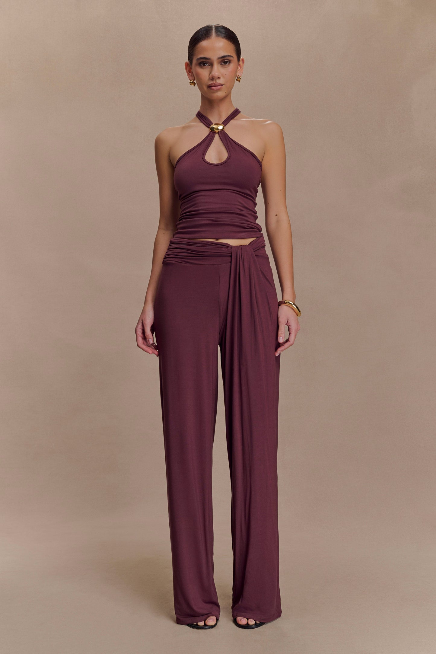 Ramona Modal Tank Top With Hardware - Mahogany