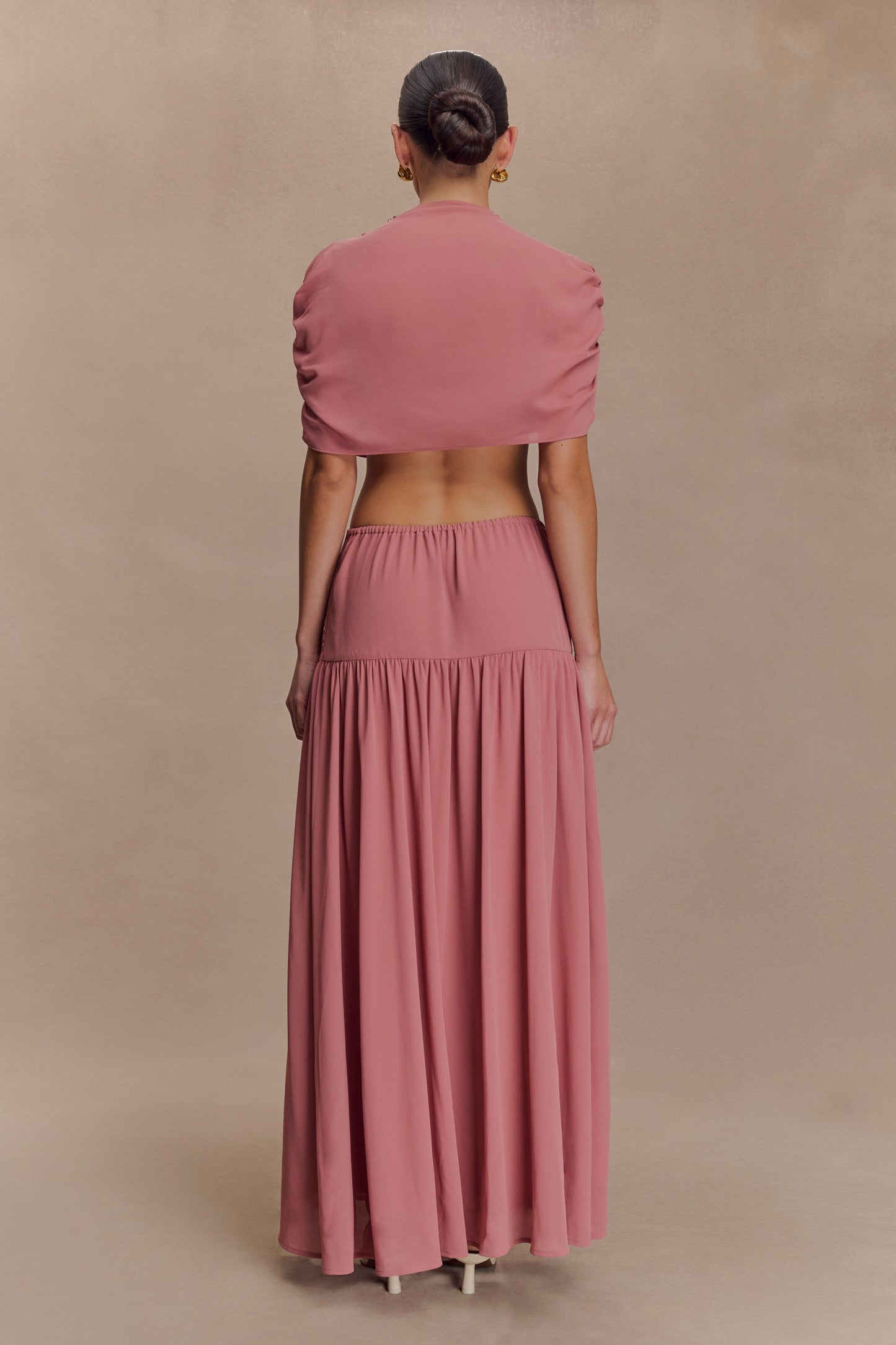 Georgina Chiffon Midi Dress - Burnt Rose