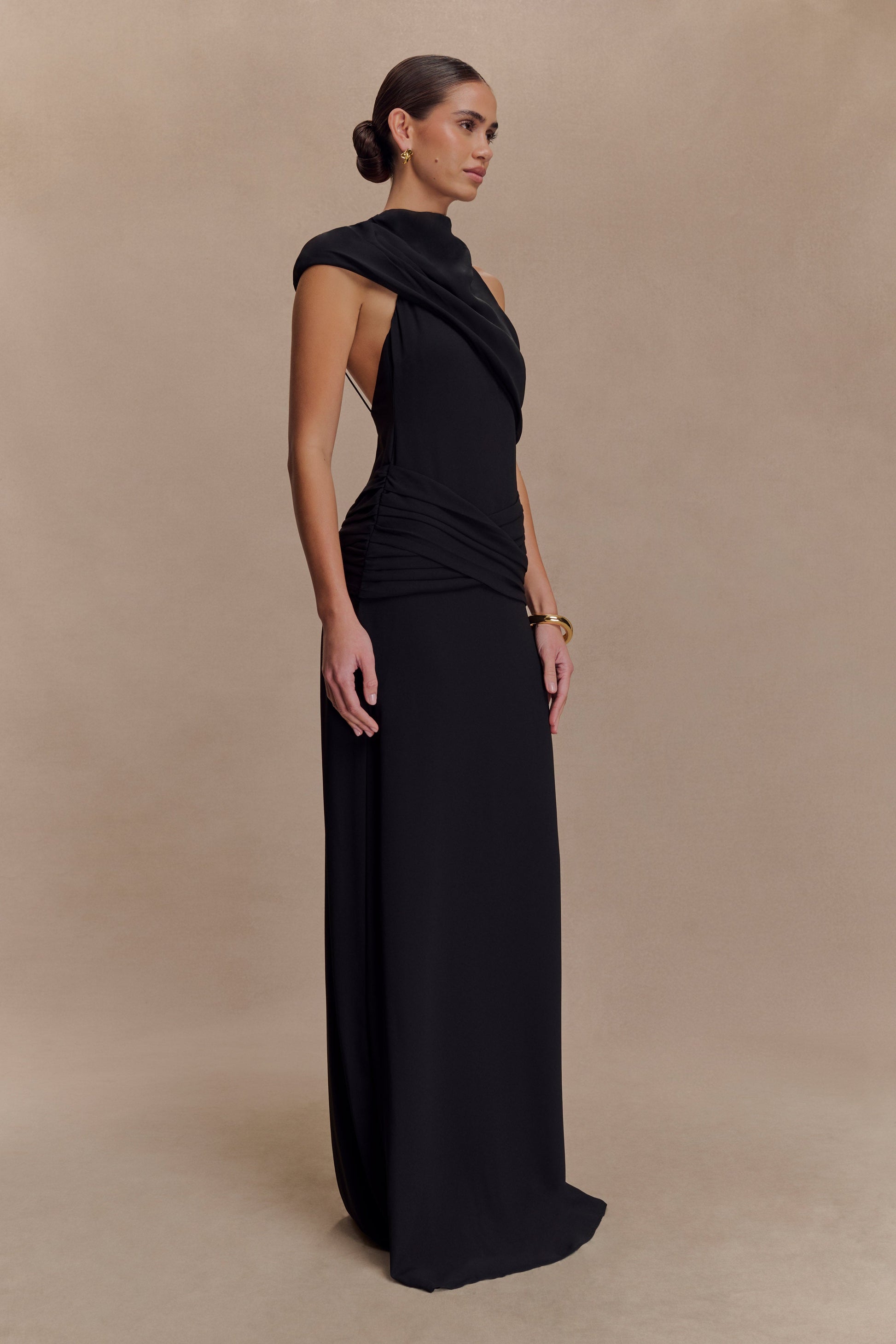 Analia Chiffon Maxi Dress - Black #5