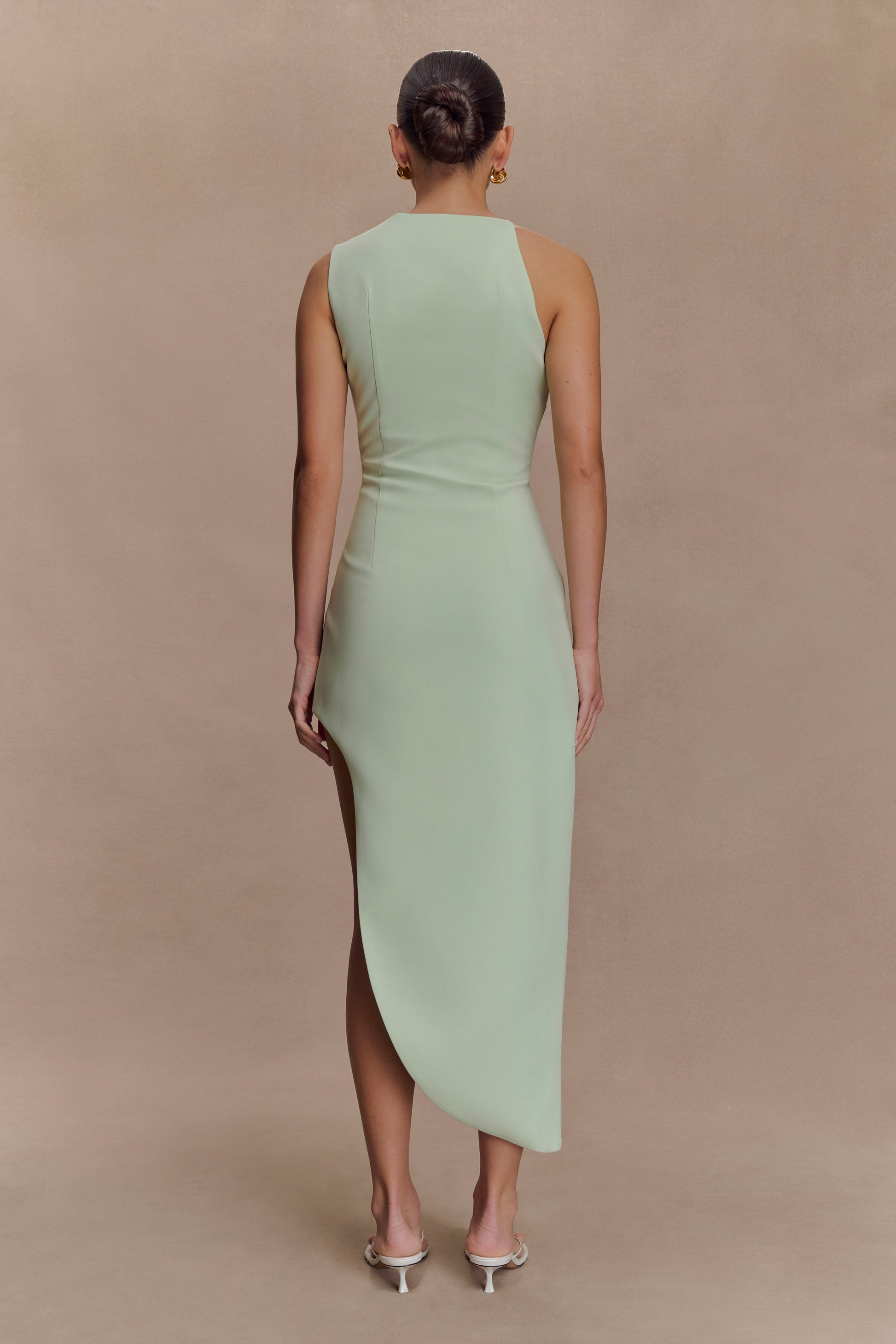 Virginia Suiting Embroidered Midi Dress - Sage #2