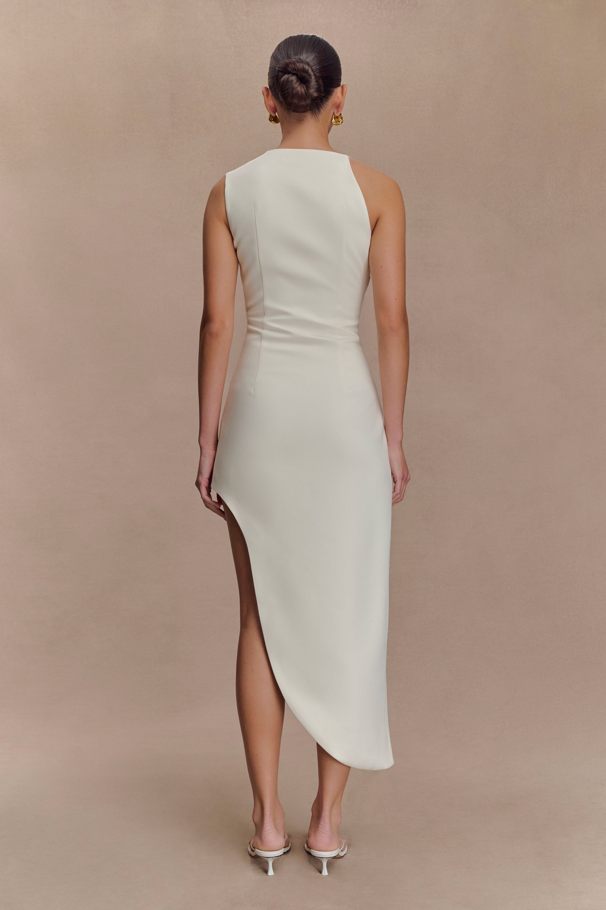 Virginia Suiting Embroidered Midi Dress - White #4