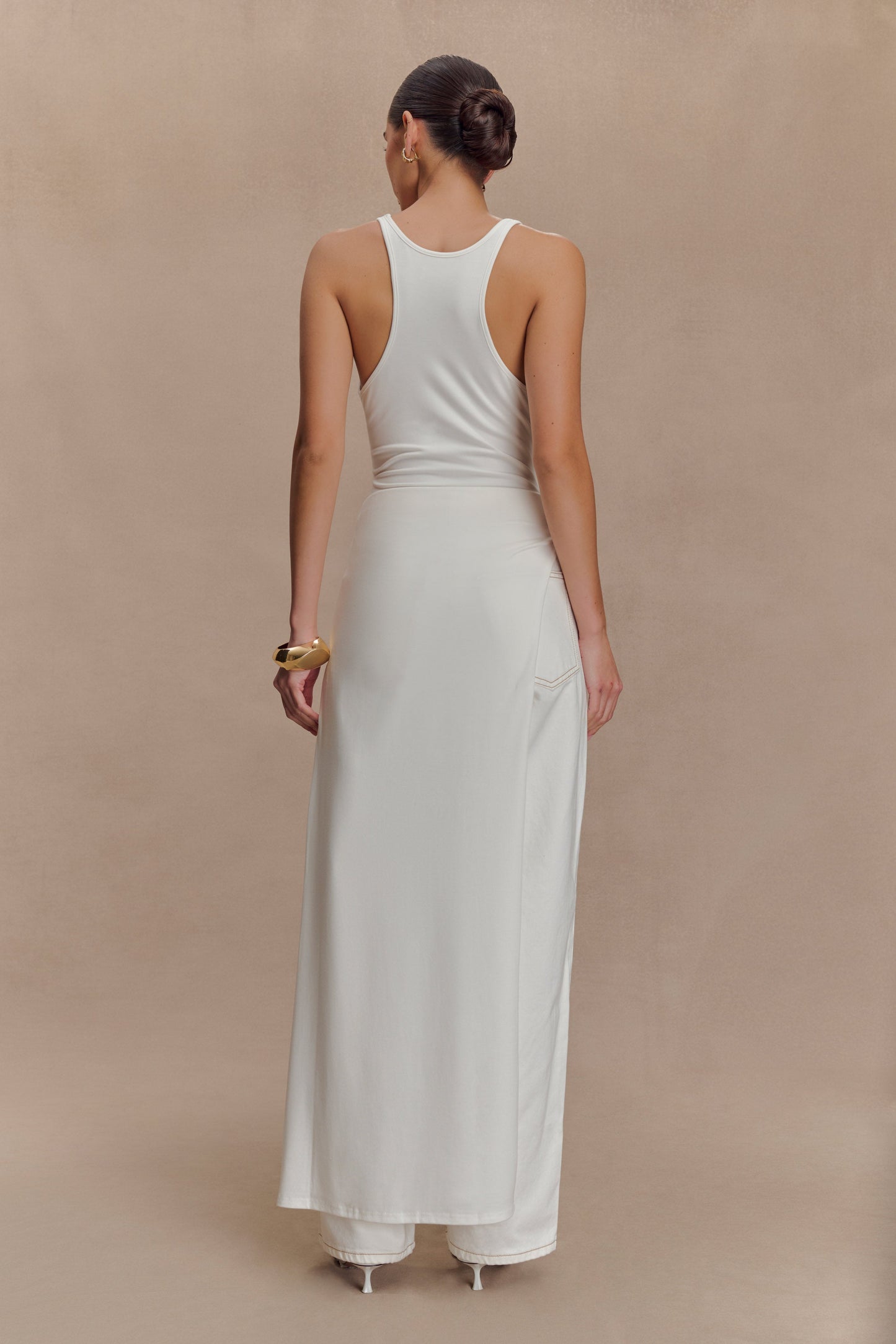 Ellerie Longline Racerback Top - White