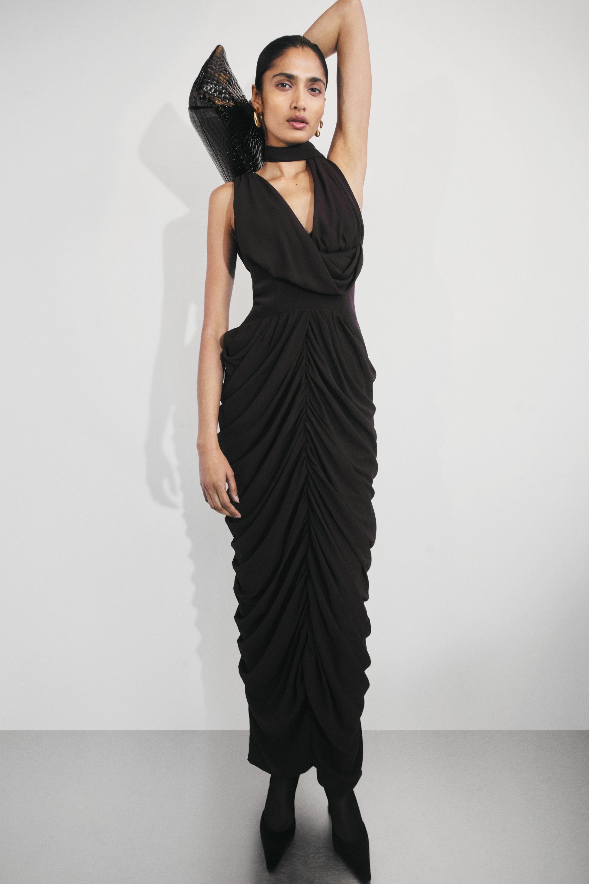 Alex Chiffon Maxi Dress - Cacao Brown #5