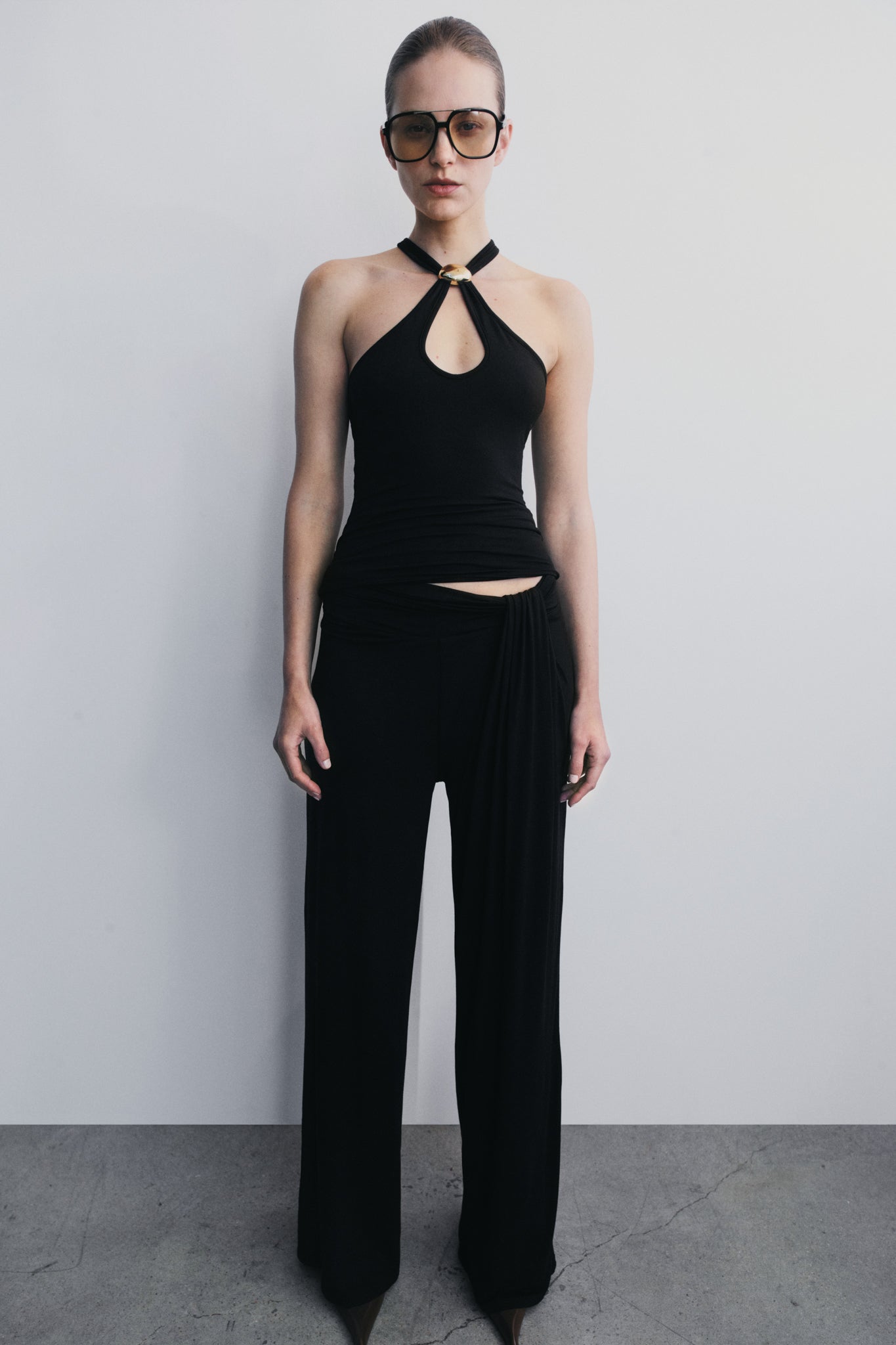 Ramona Modal Straight Leg Pant - Black | MESHKI UK Ramona Modal Straight Leg Pant - Black | MESHKI UK