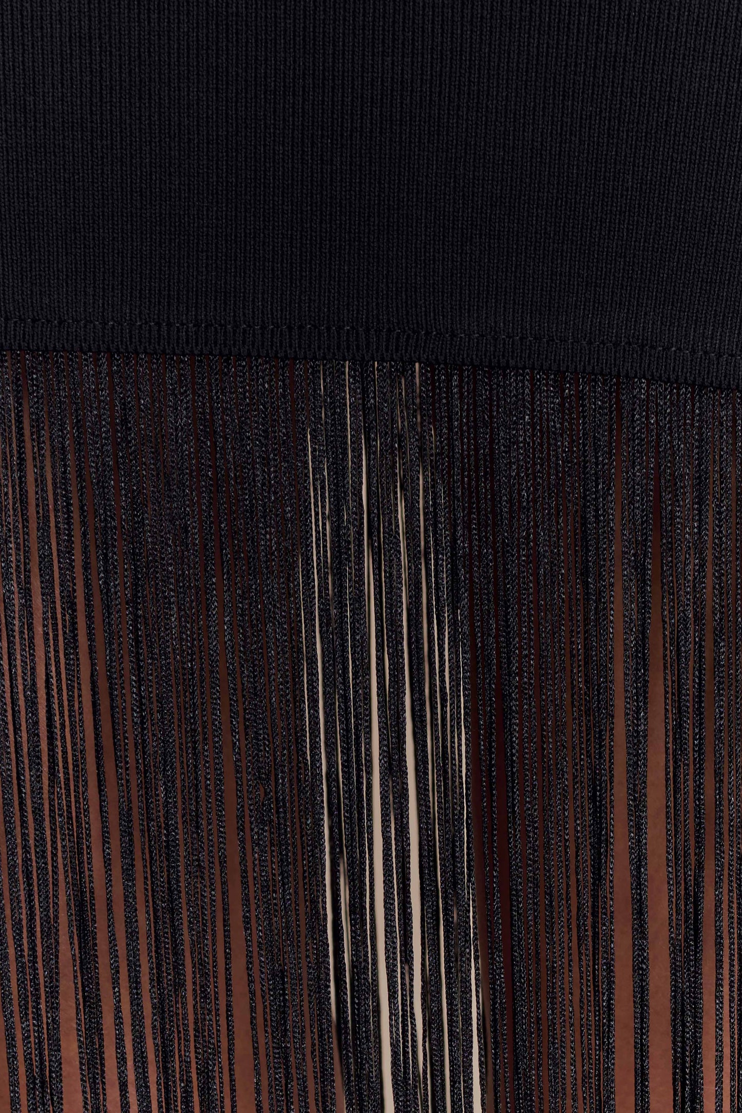 Koah Fringe Bandage Knit Maxi Dress - Black