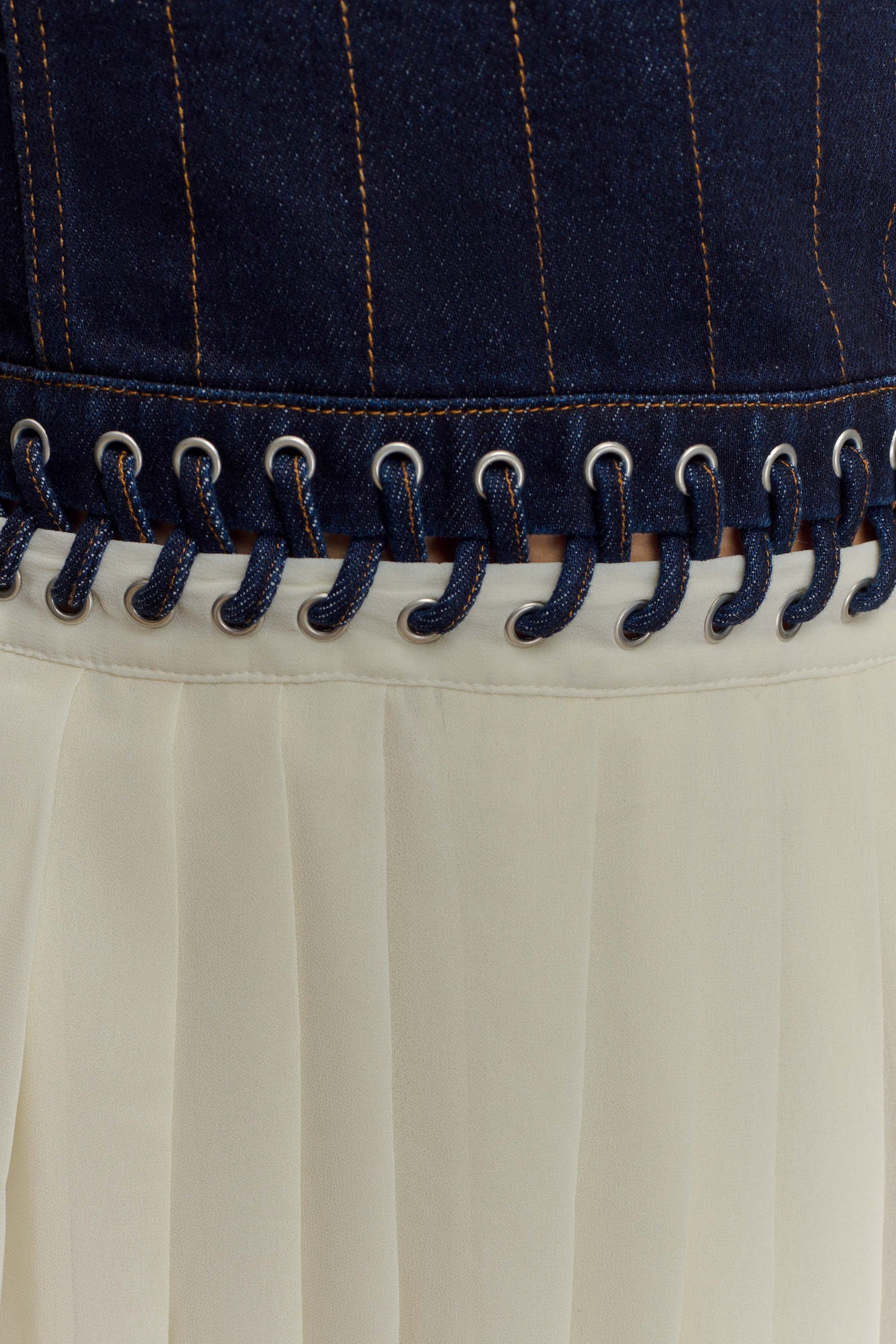 Suella Chiffon Denim Maxi Dress - Indigo Blue