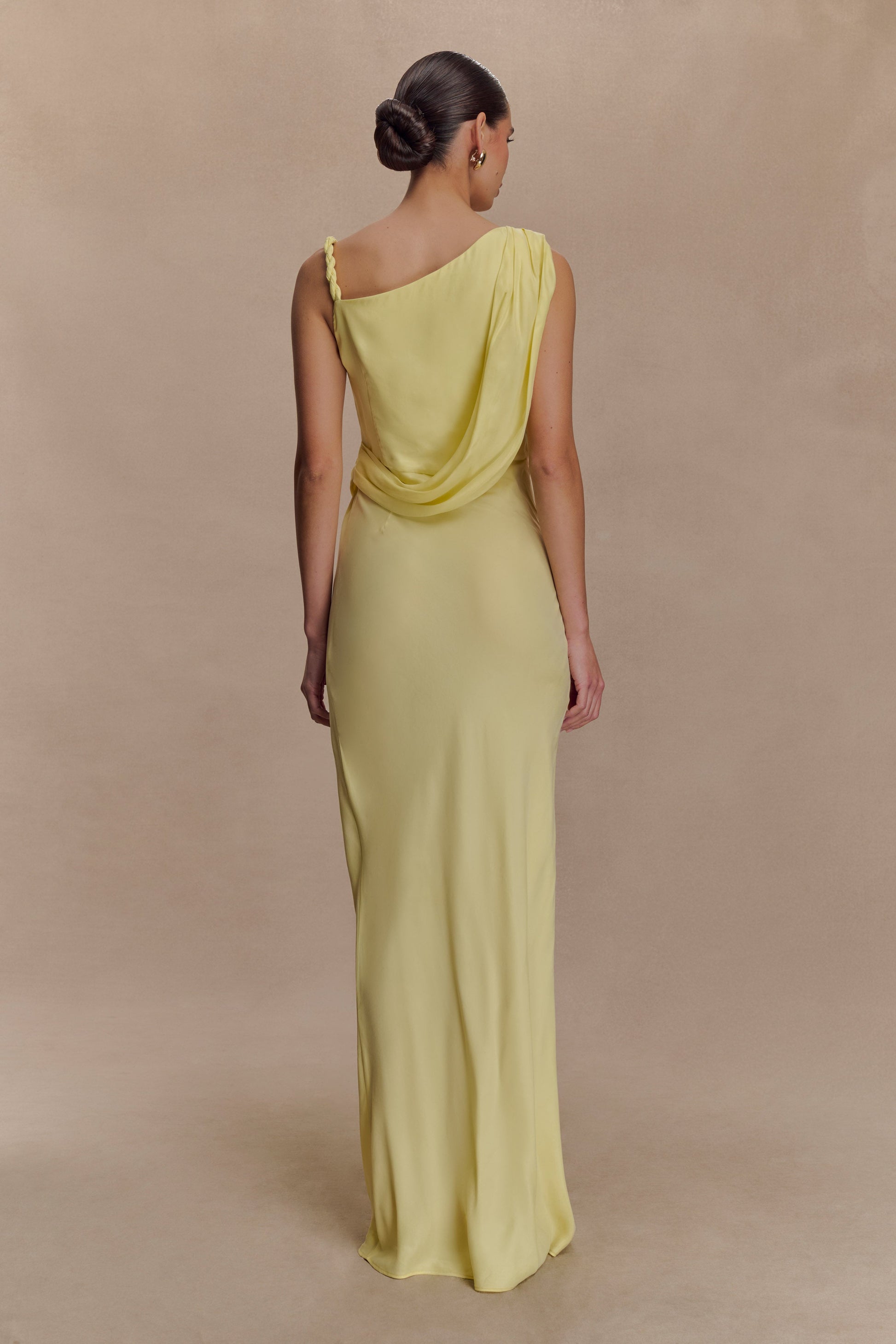 Lorieanne Draped Maxi Dress - Lemon #5