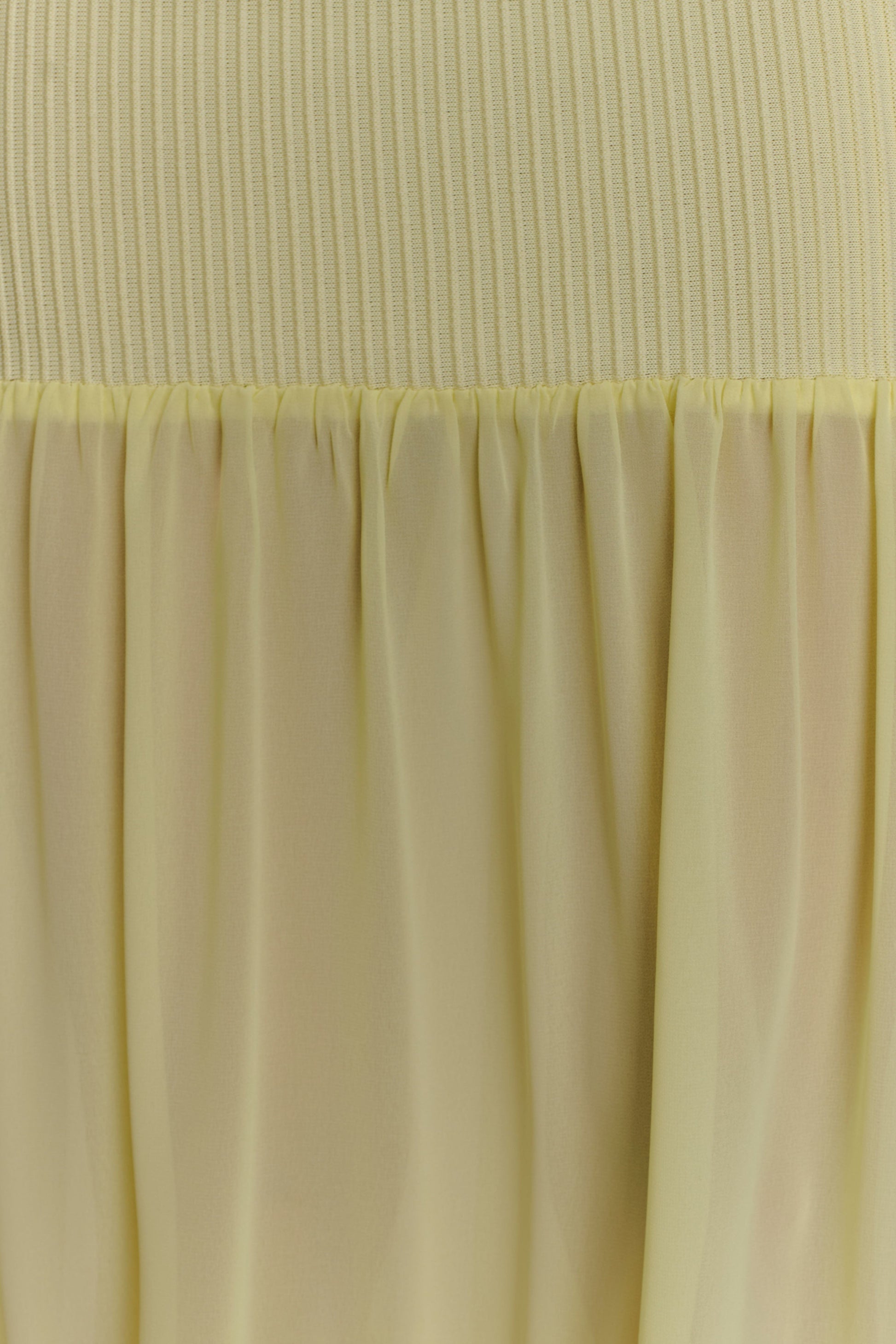 Haille Knit Chiffon Maxi Dress - Lemon #5